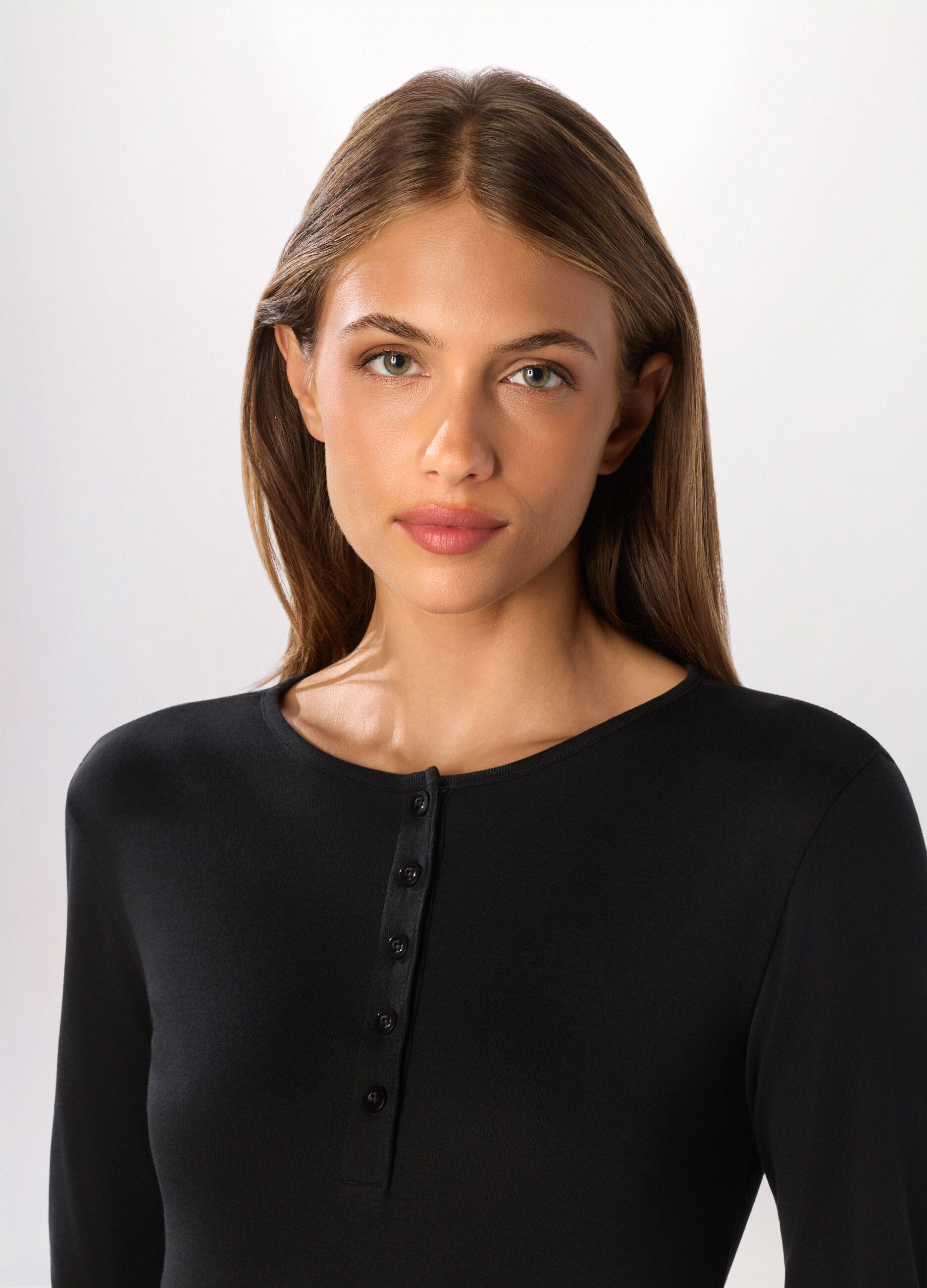 T-shirt in costina di cotone donna_2