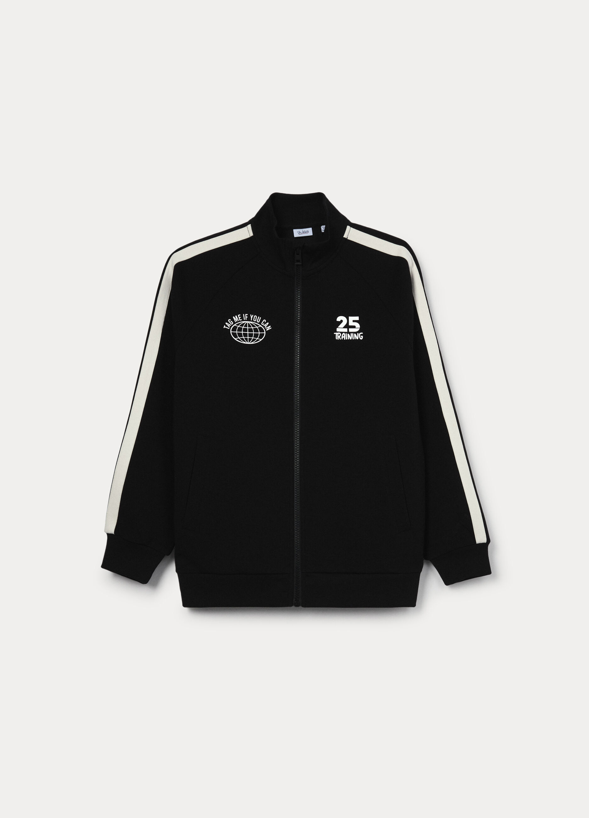 Felpa full zip misto cotone ragazzo_0