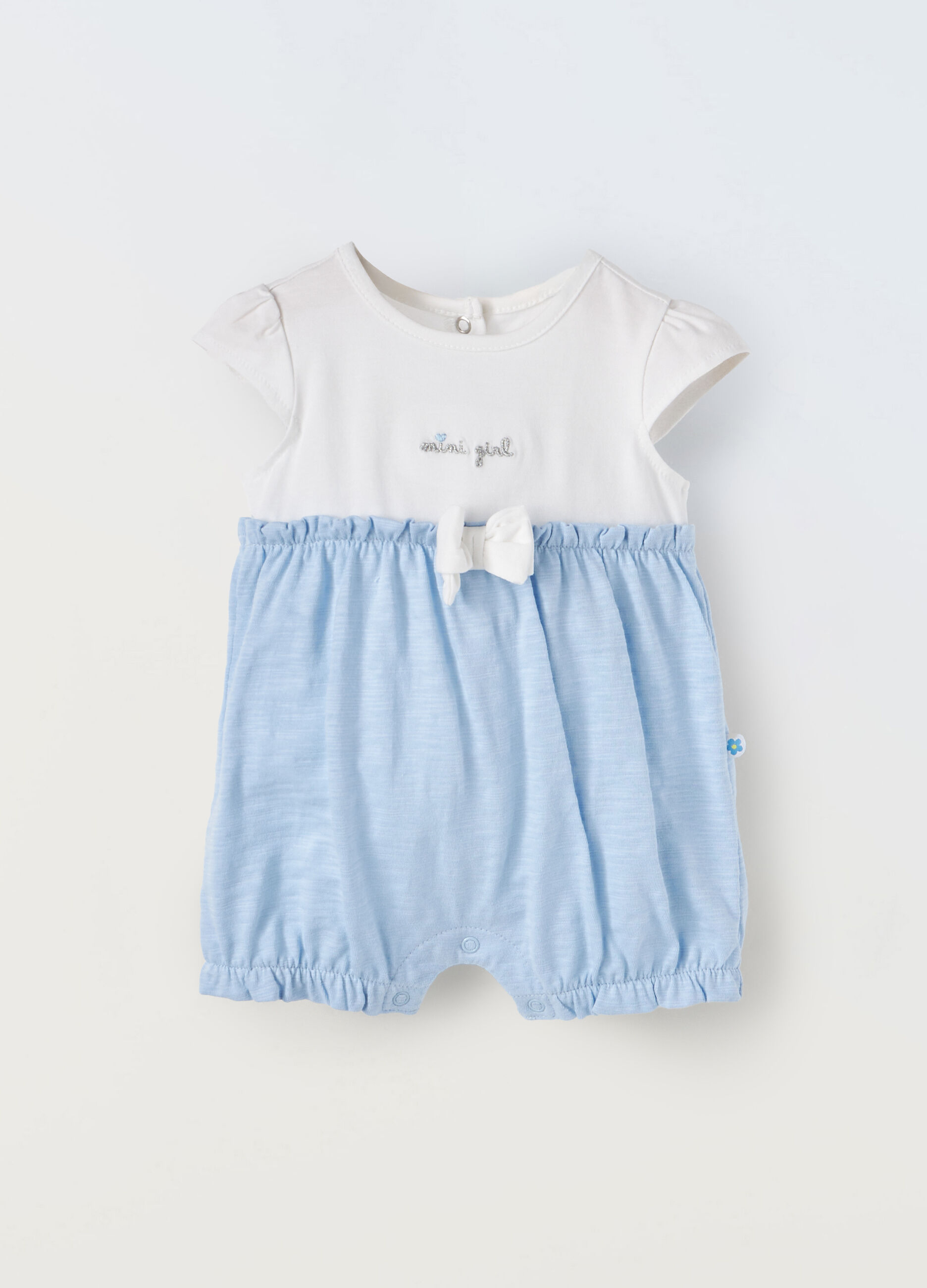 Pagliaccetto in jersey di cotone slub neonata_0