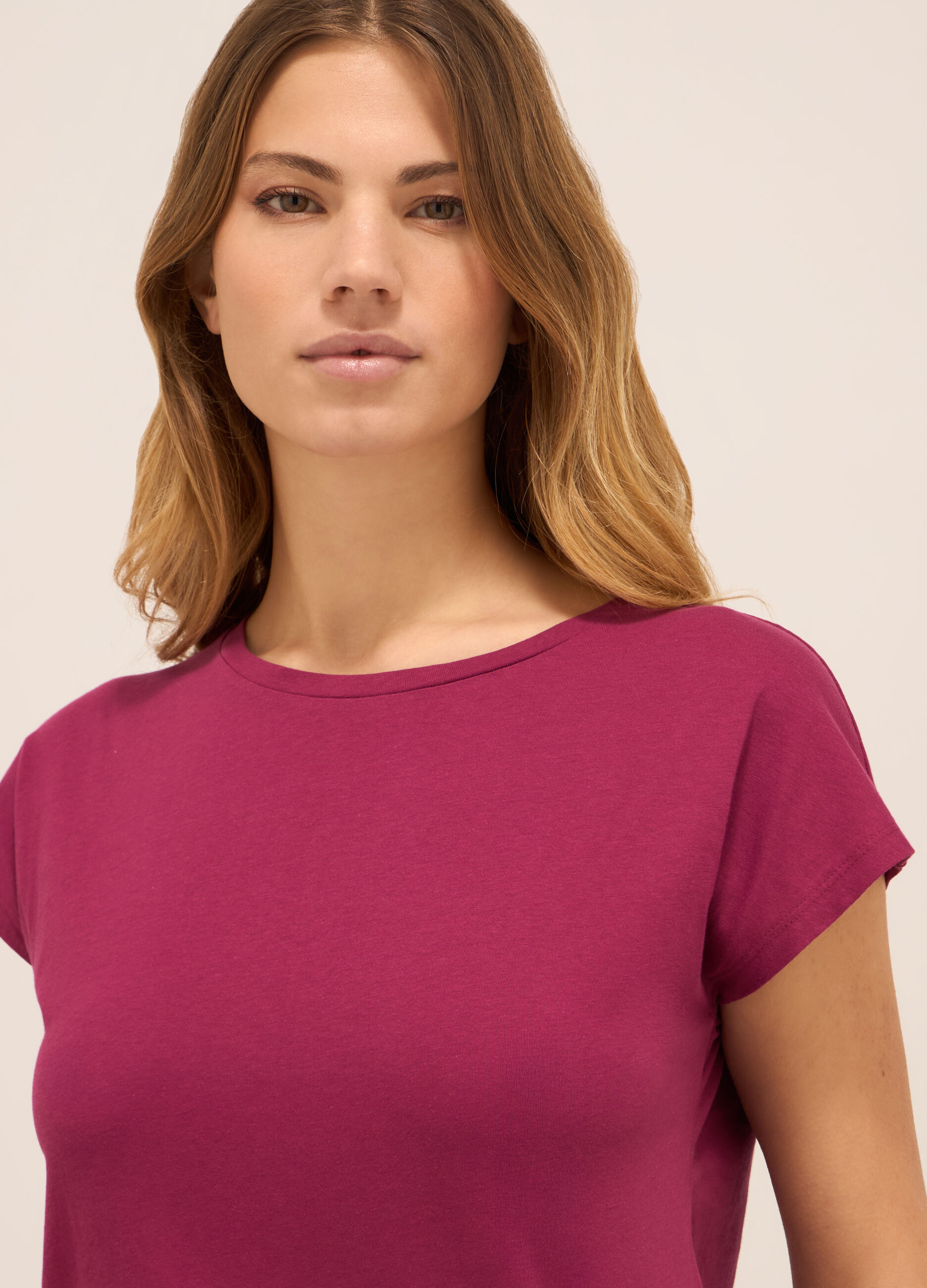 T-shirt in jersey di puro cotone donna_2