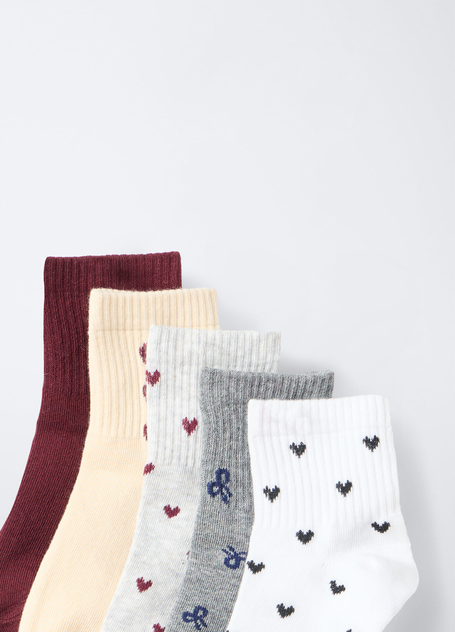 Pack 5 calze corte misto cotone stretch bambina_2