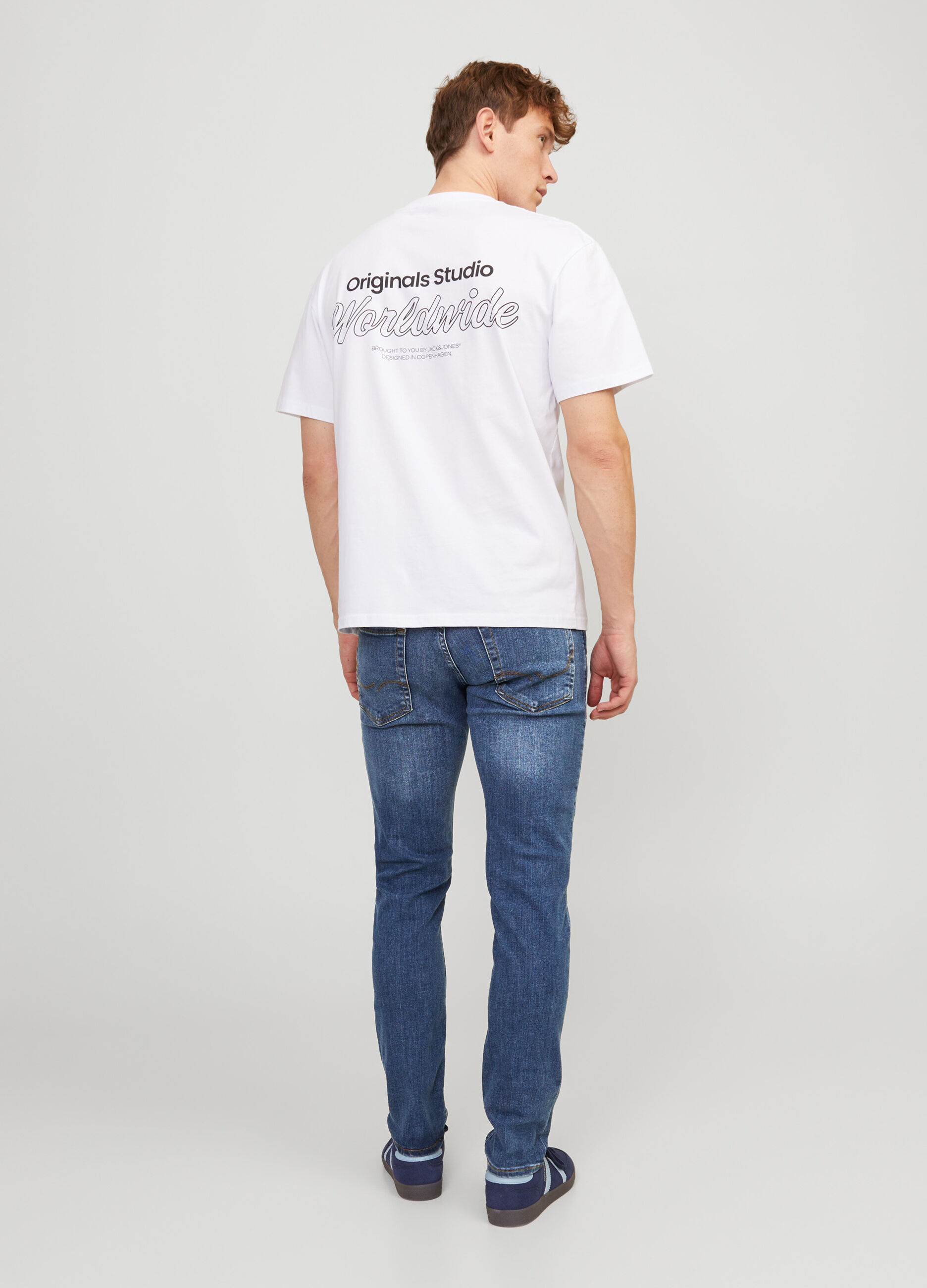 Jeans slim fit in denim di cotone uomo_1