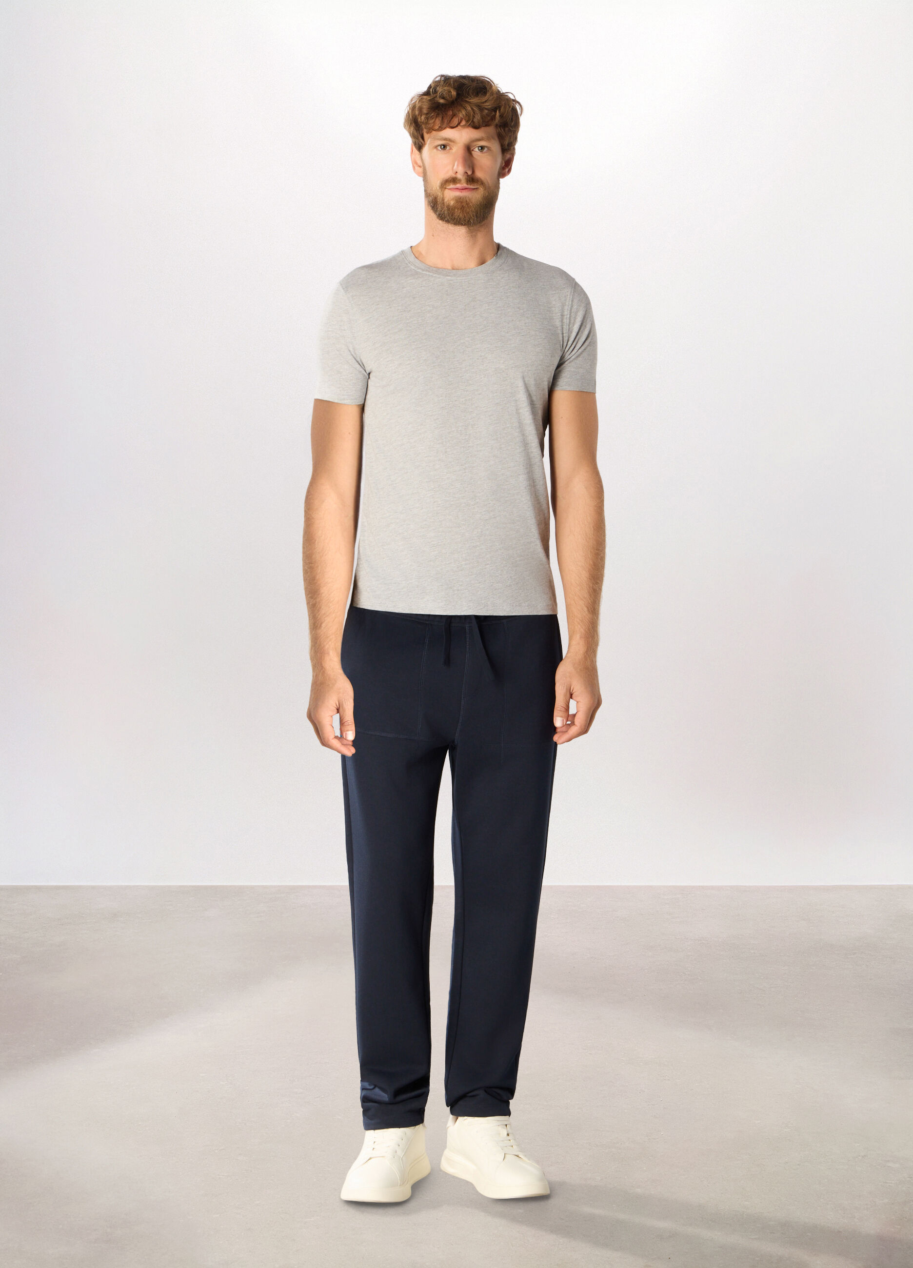 Jogger in felpa misto cotone uomo_0