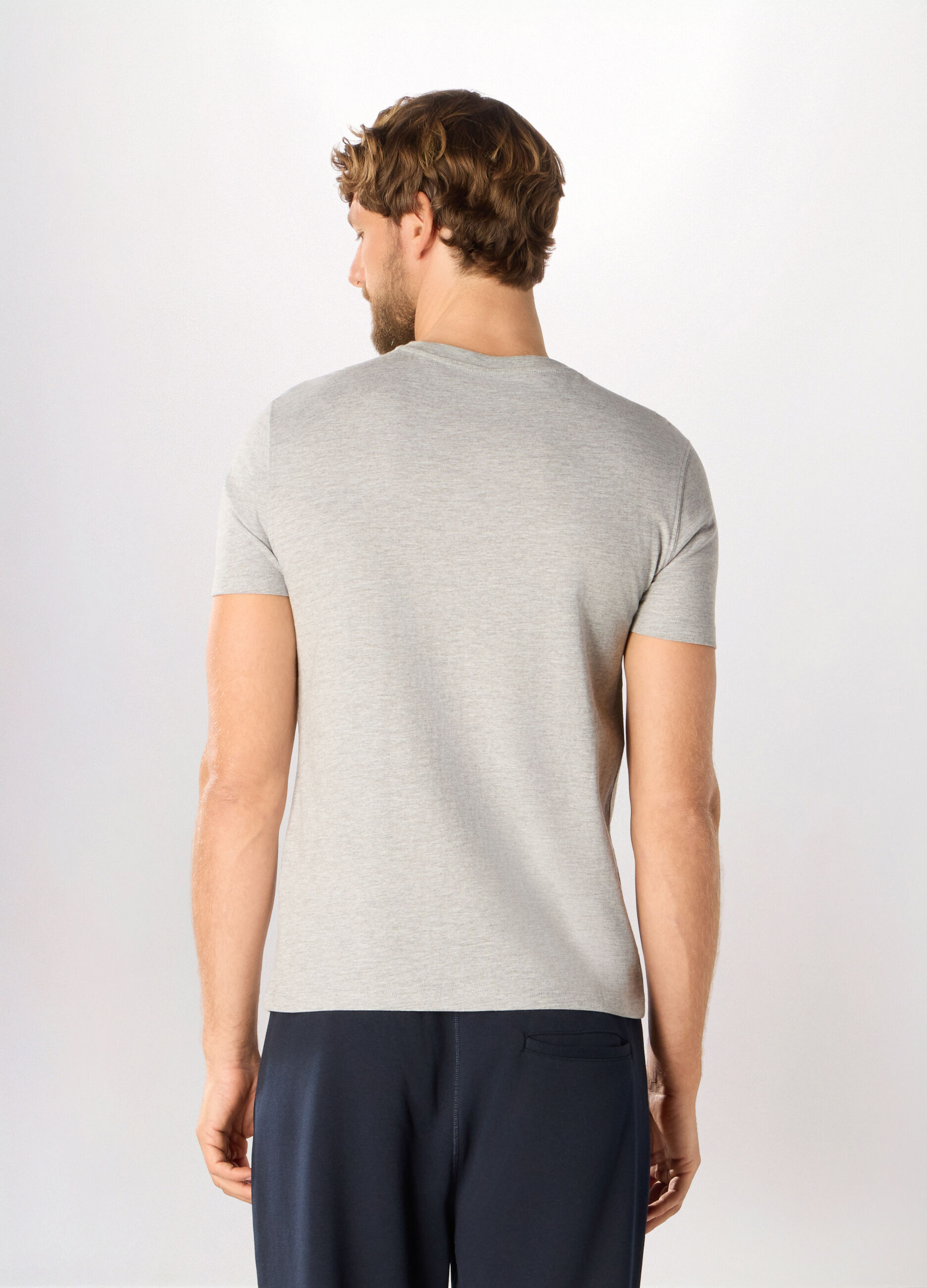 T-shirt girocollo slim fit in cotone uomo_1