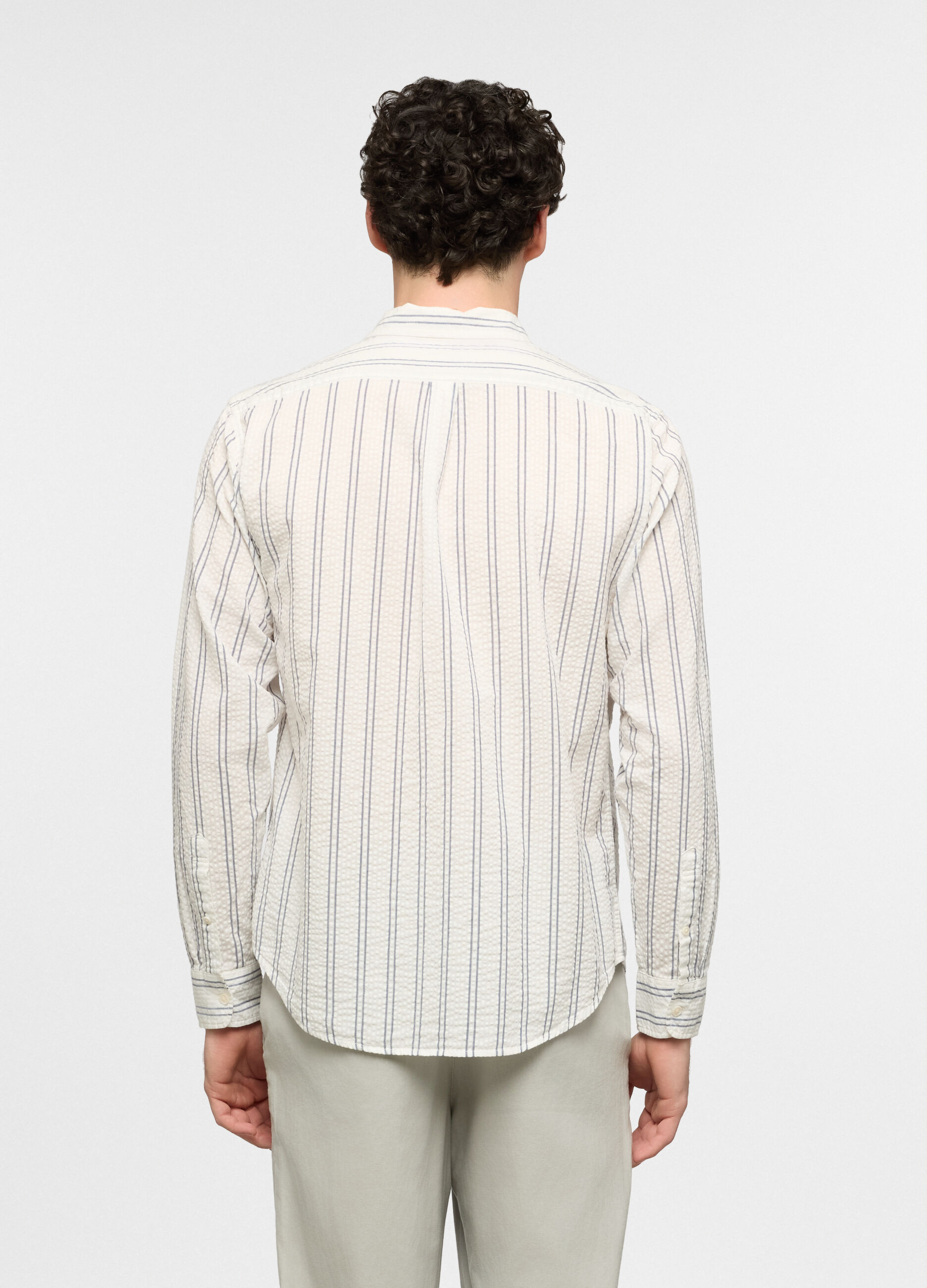 Camicia regular fit a righe in cotone uomo_1