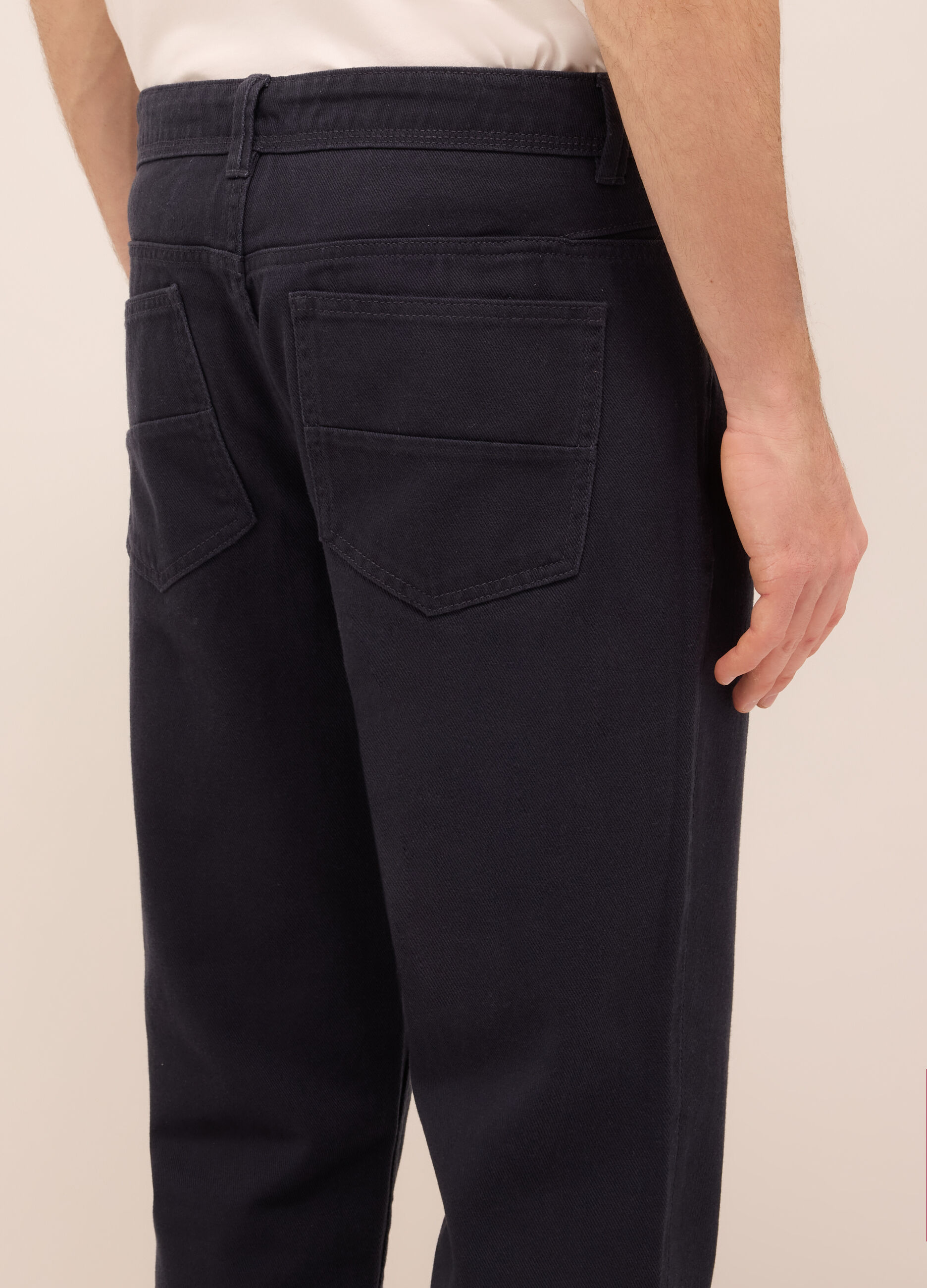 Pantalone 5 tasche in twill di cotone uomo