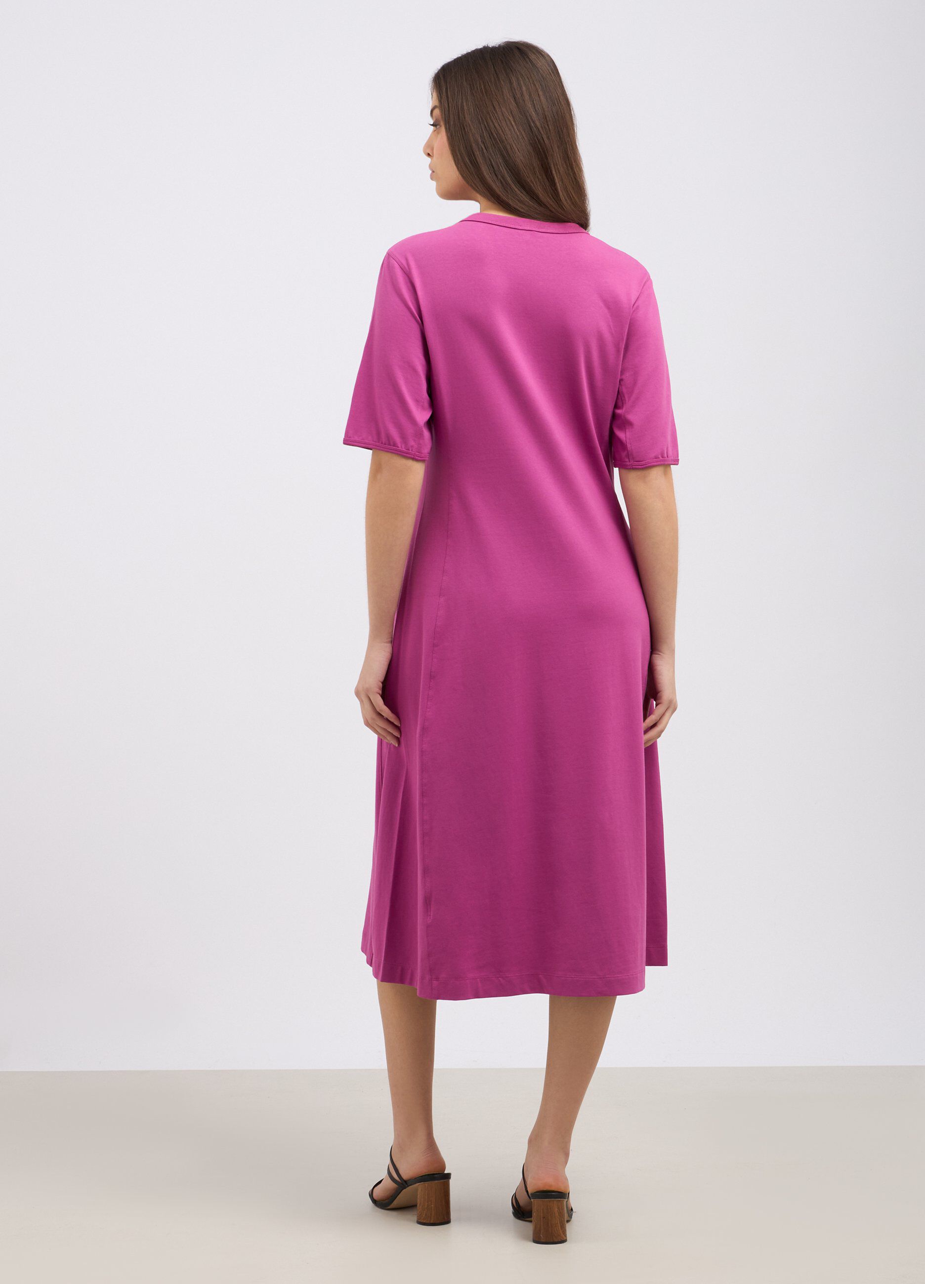 Abito lungo in cotone stretch donna_1