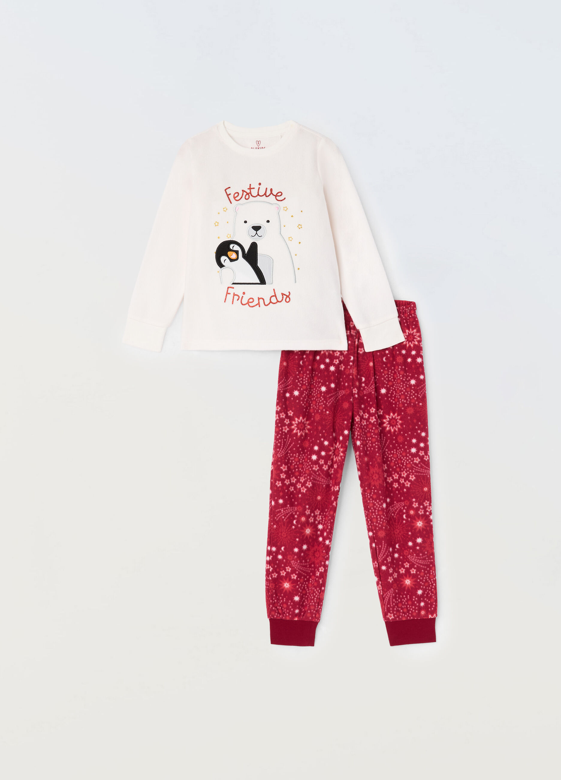 Set pigiama lungo in pile bambina