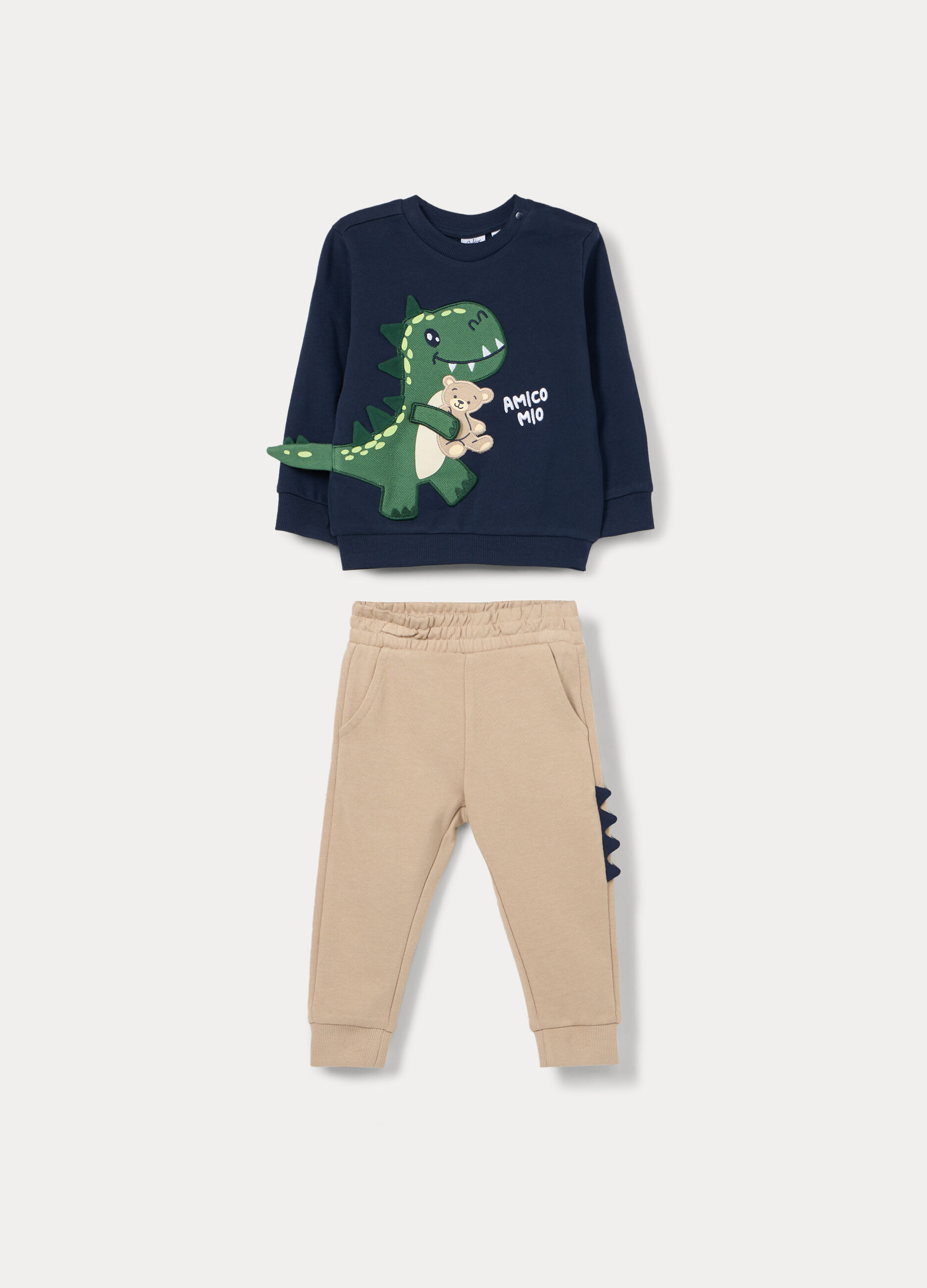 Jogging set in french terry di puro cotone bimbo_0