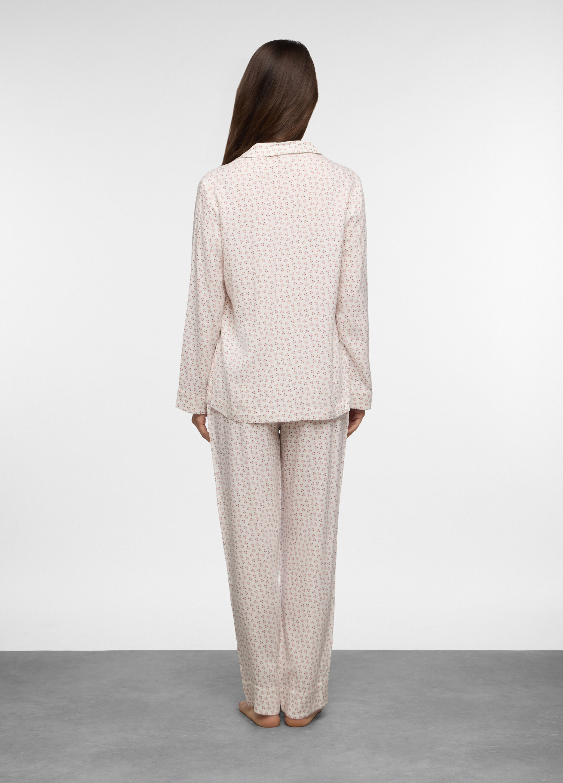 Set pigiama lungo in twill di pura viscosa donna