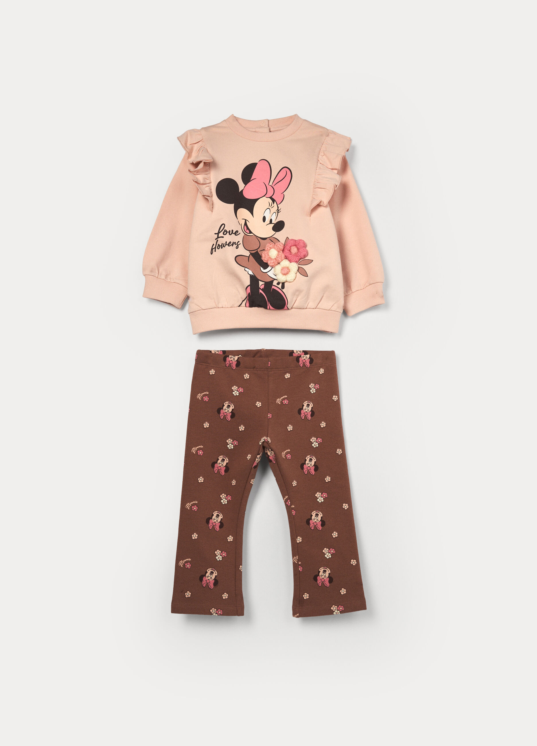 Jogging set Disney in french terry di cotone stretch bimba_0