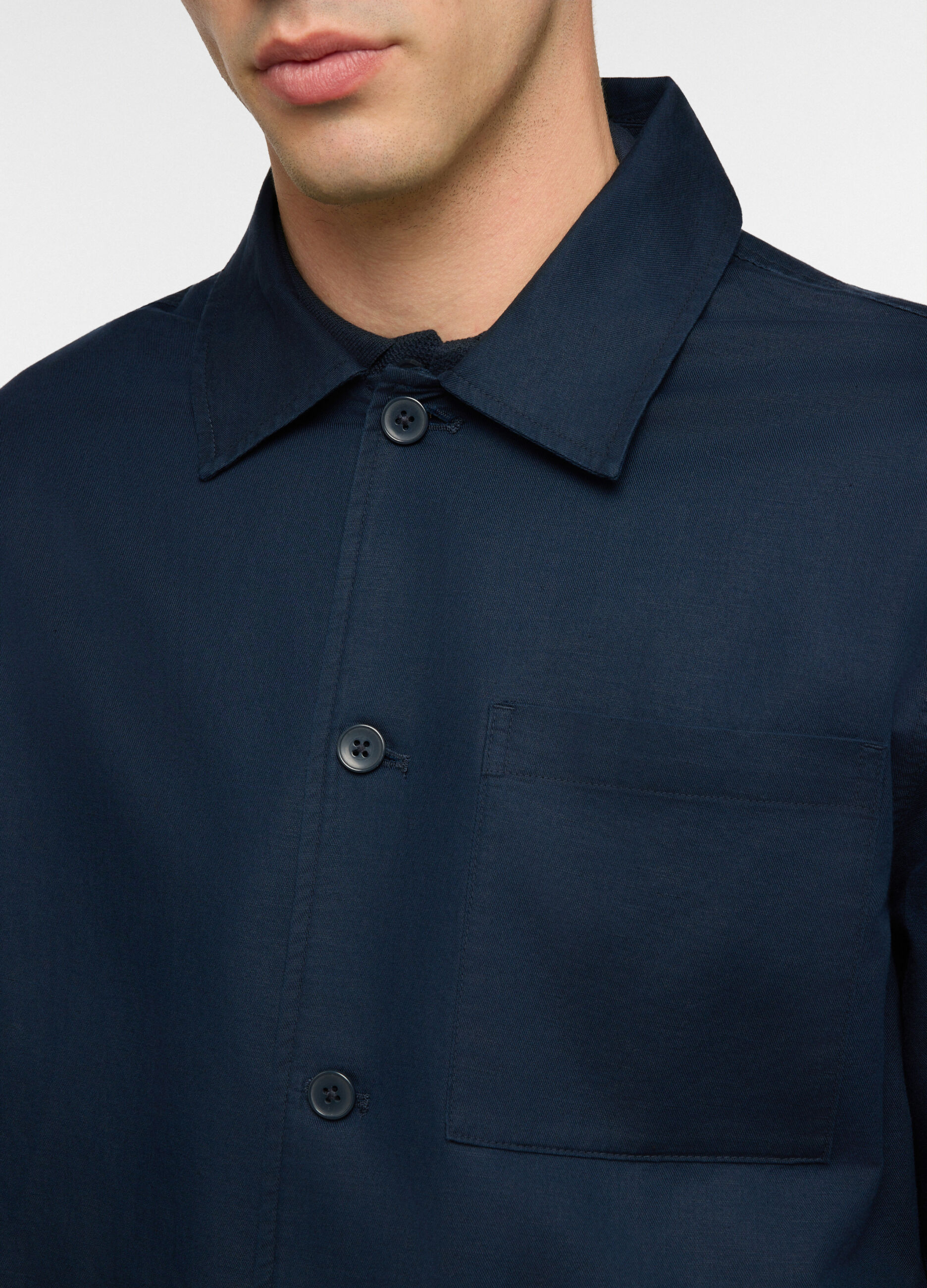 Overshirt in cotone e lino uomo_2