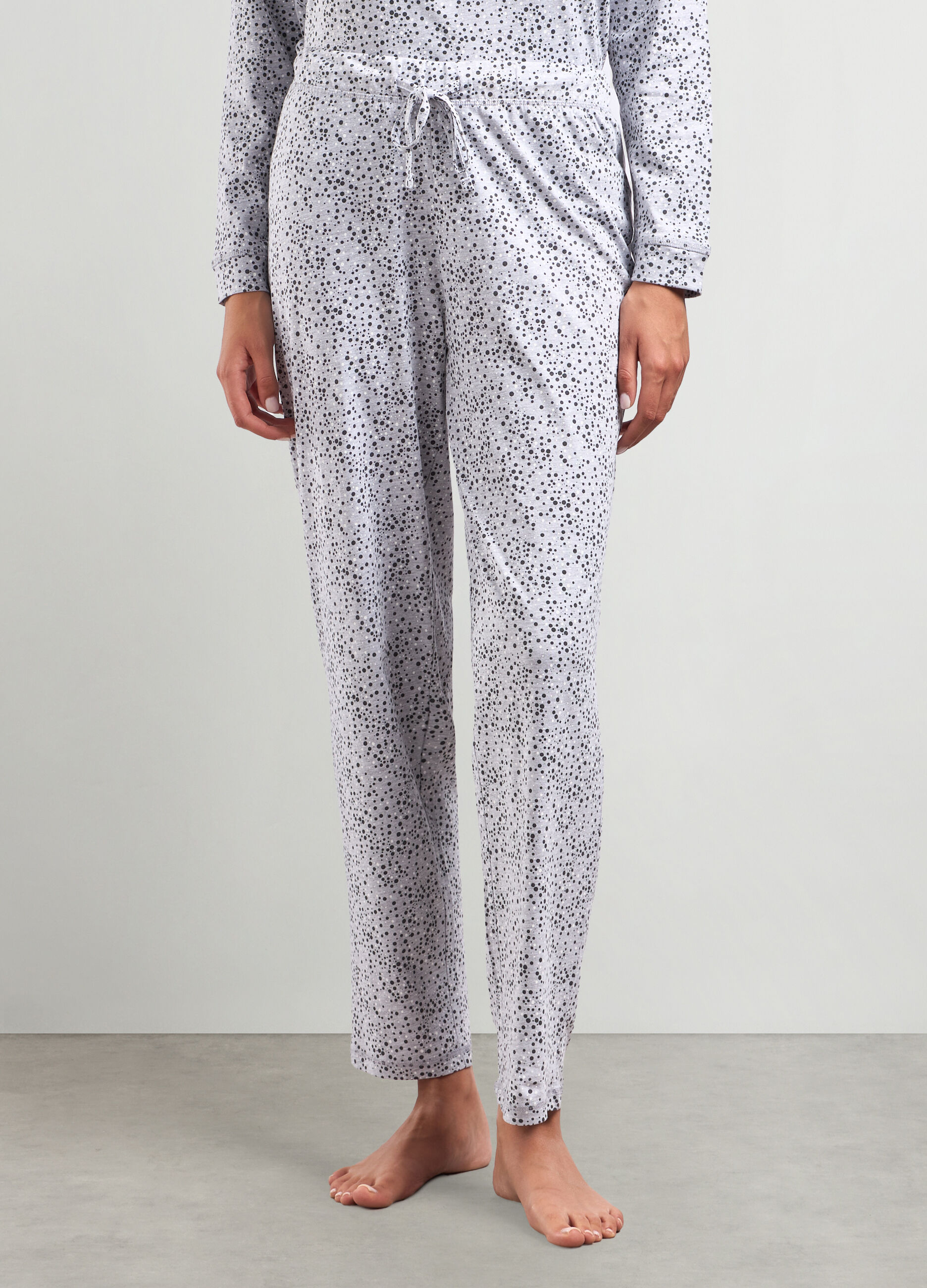 Pantaloni lunghi pigiama in puro cotone donna_0