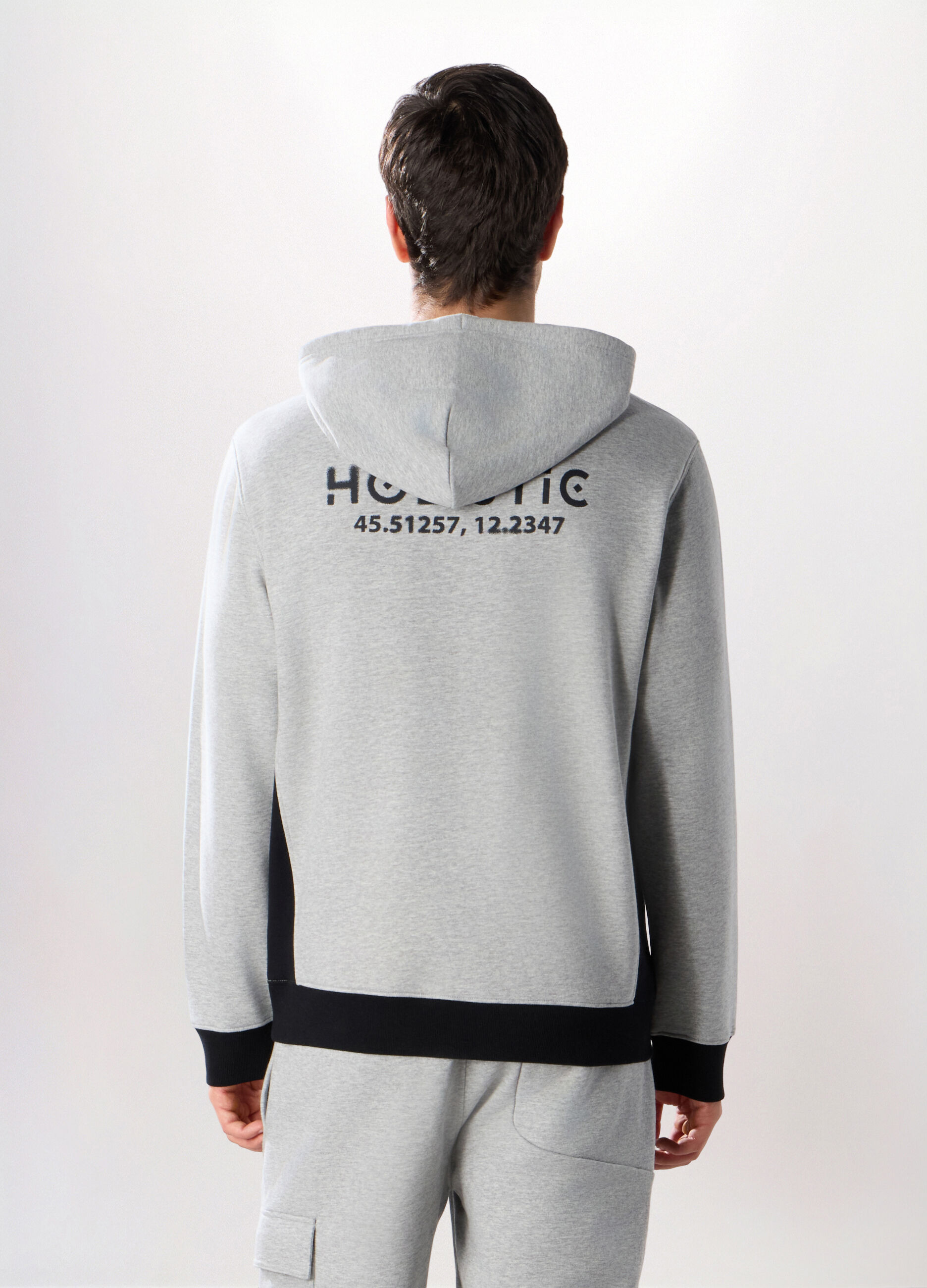 Felpa con cappuccio in misto cotone uomo_1