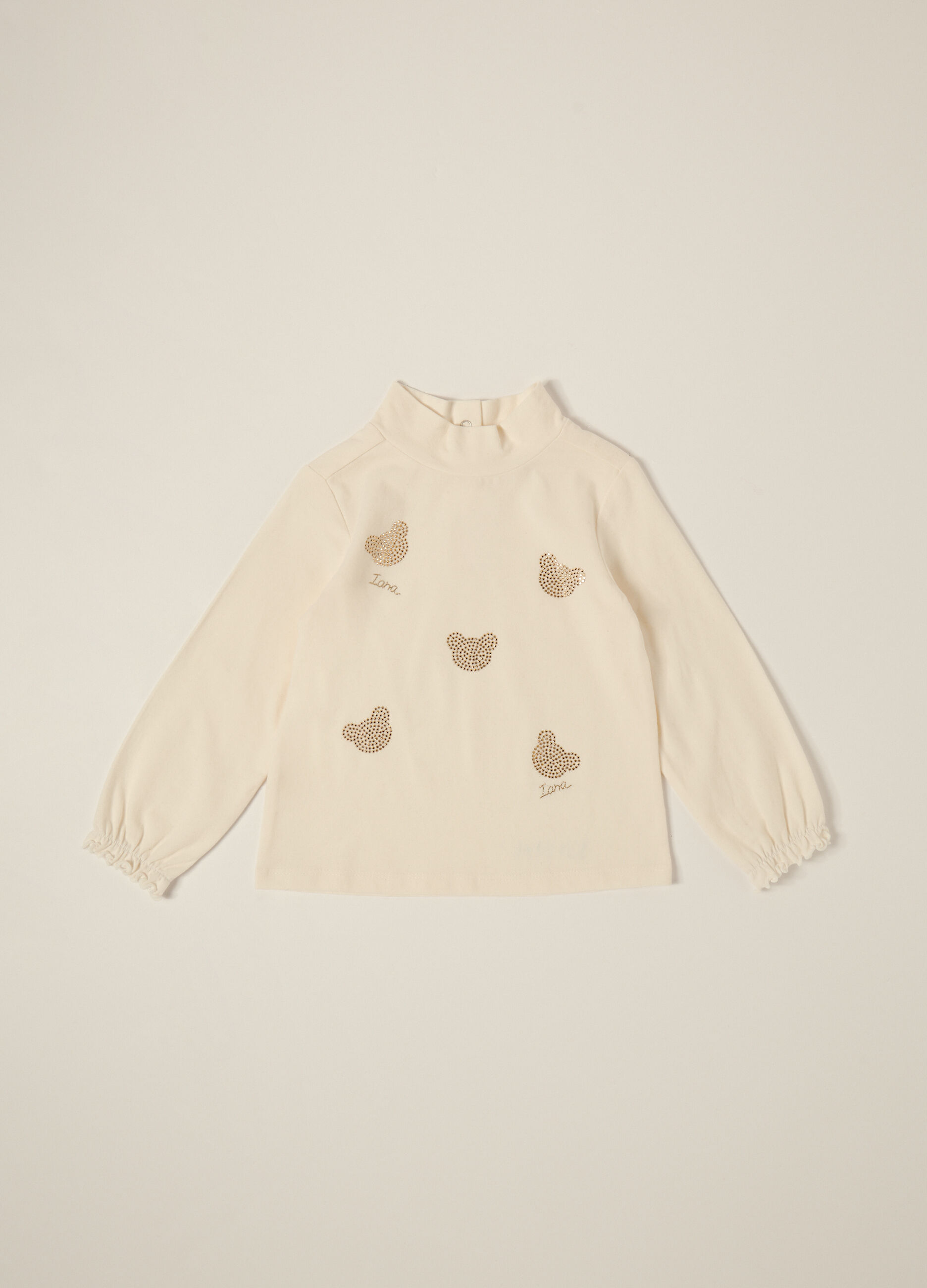 Maglia bianca elasticizzata a maniche lunghe_0