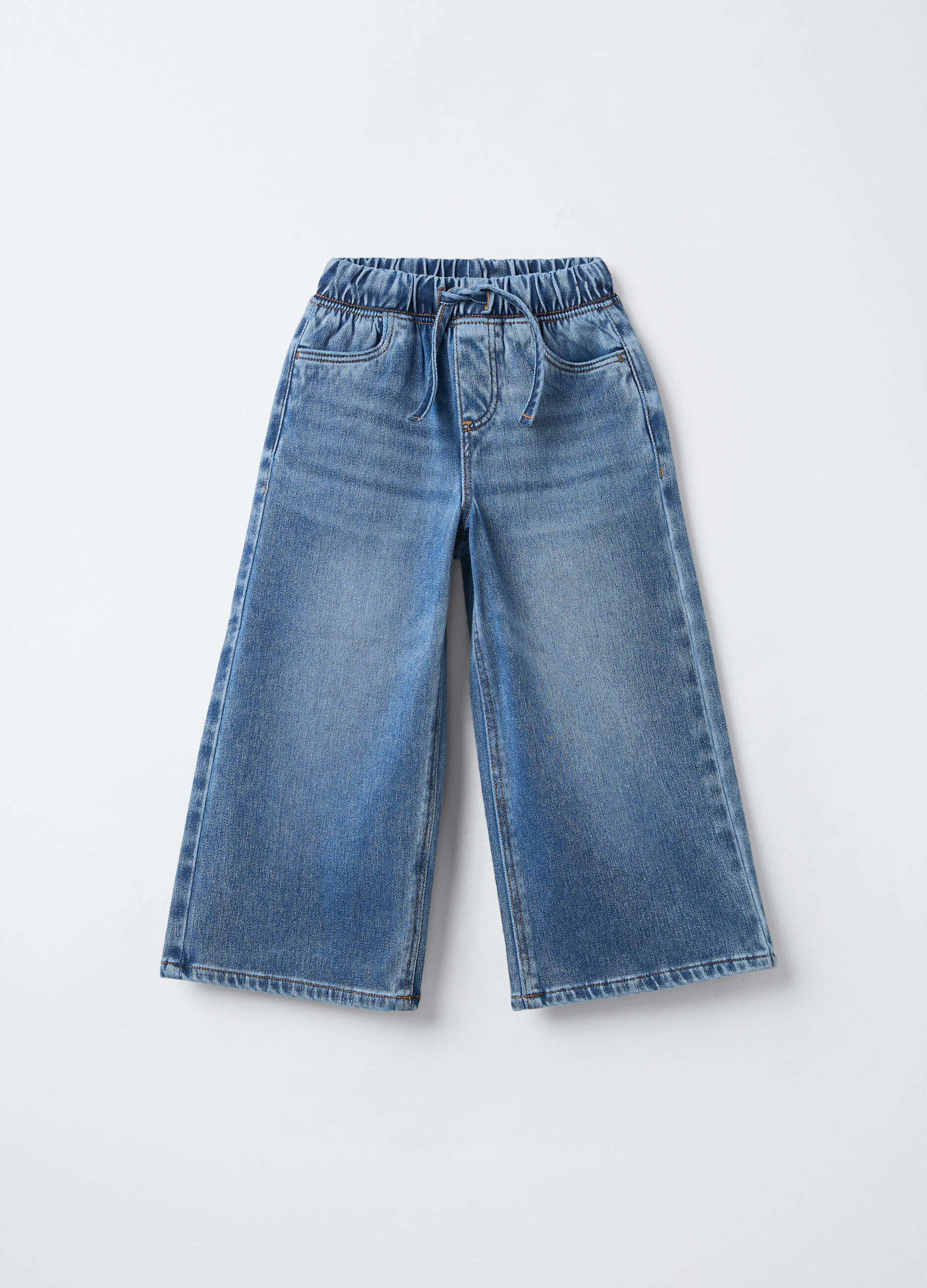 Jeggings in misto cotone garzato stretch Flare Fit bambina_0