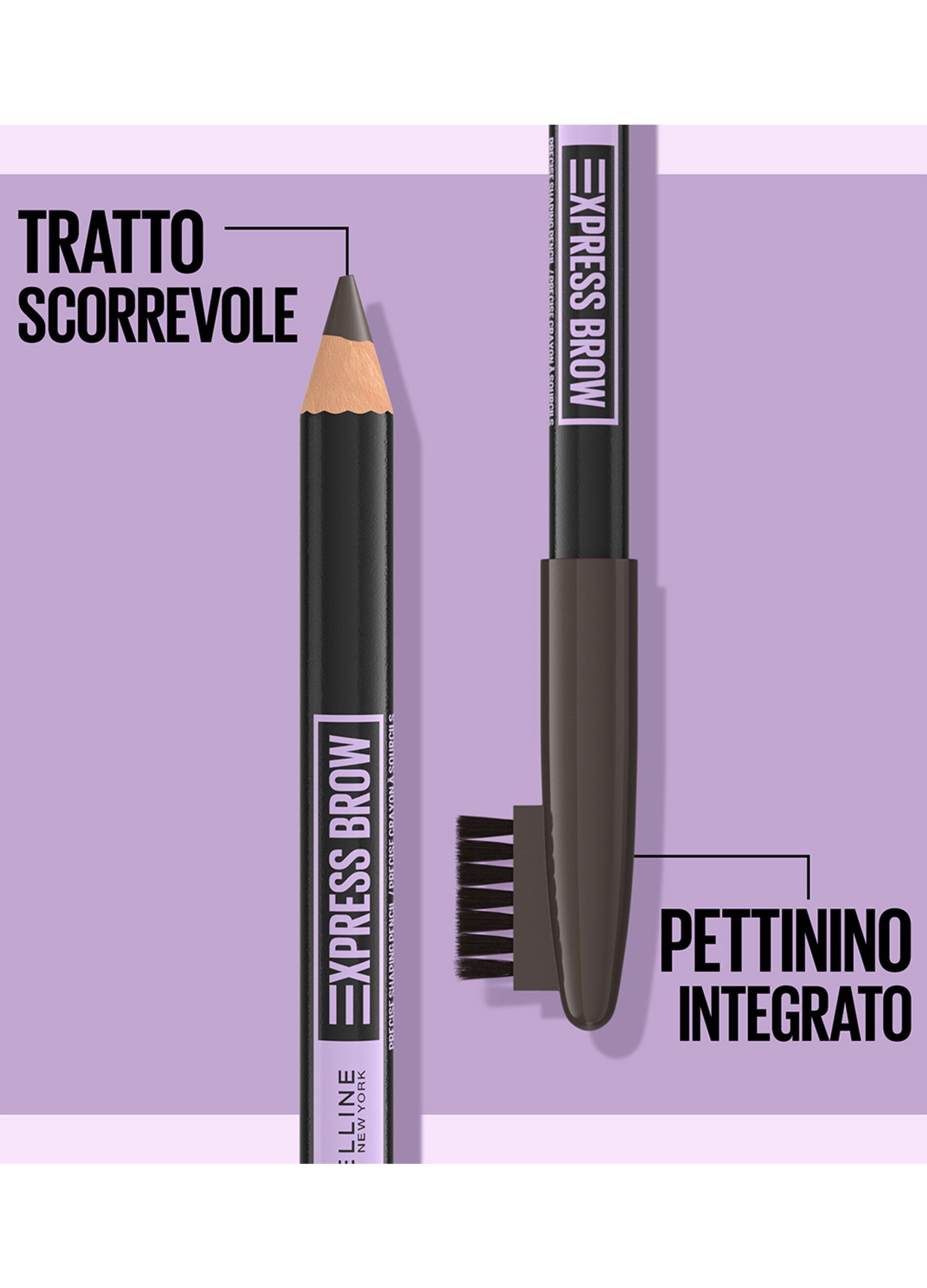 Maybelline New York Express Brows 2-in-1, Matita Ombretto per sopracciglia naturalmente definite, Deep Brown (05)._1
