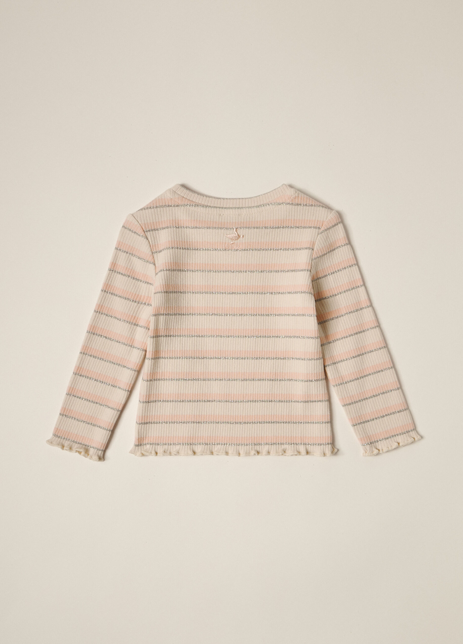 T-shirt in costina di misto cotone IANA neonata_2