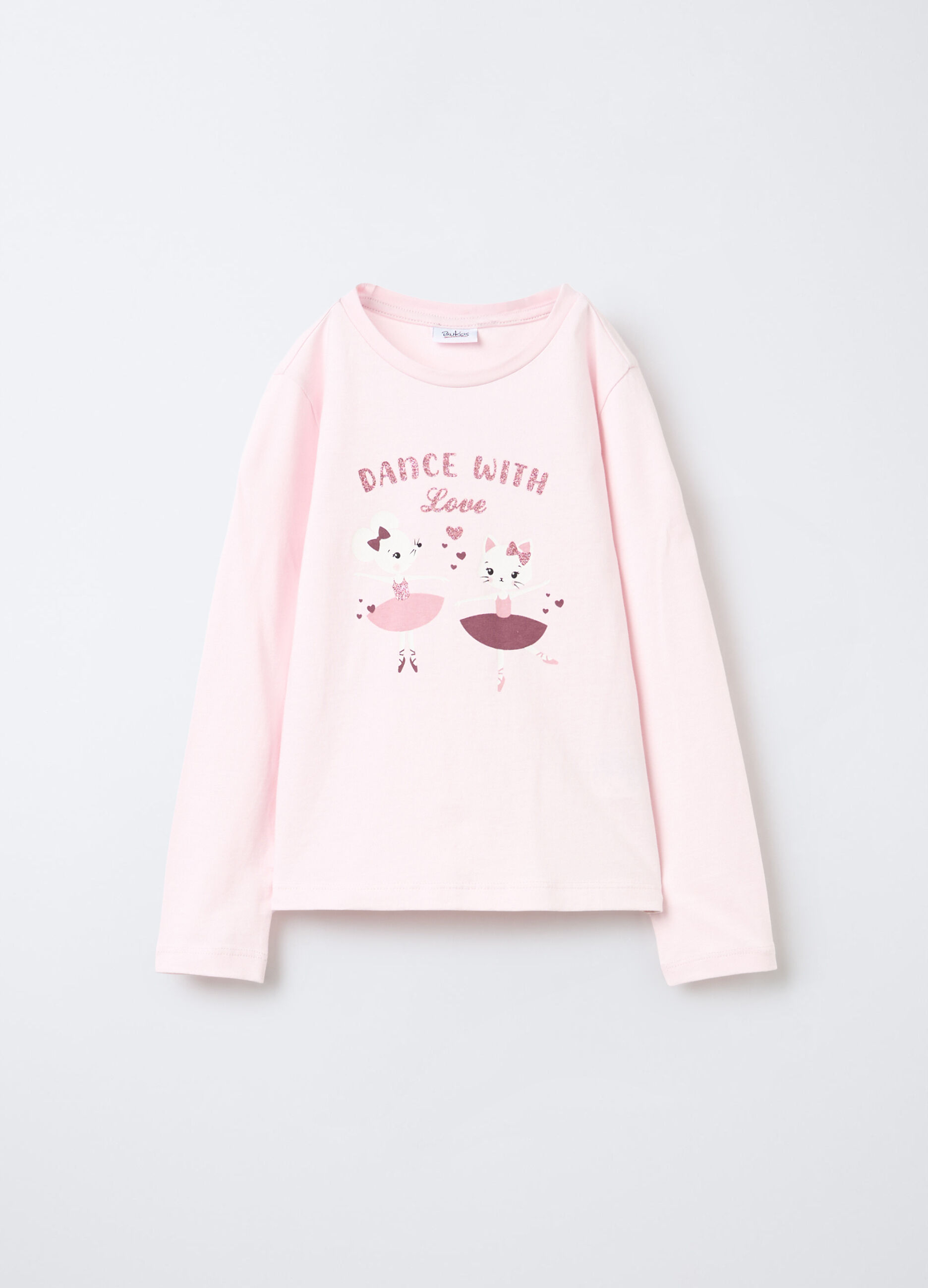 T-shirt in jersey di puro cotone bambina_0