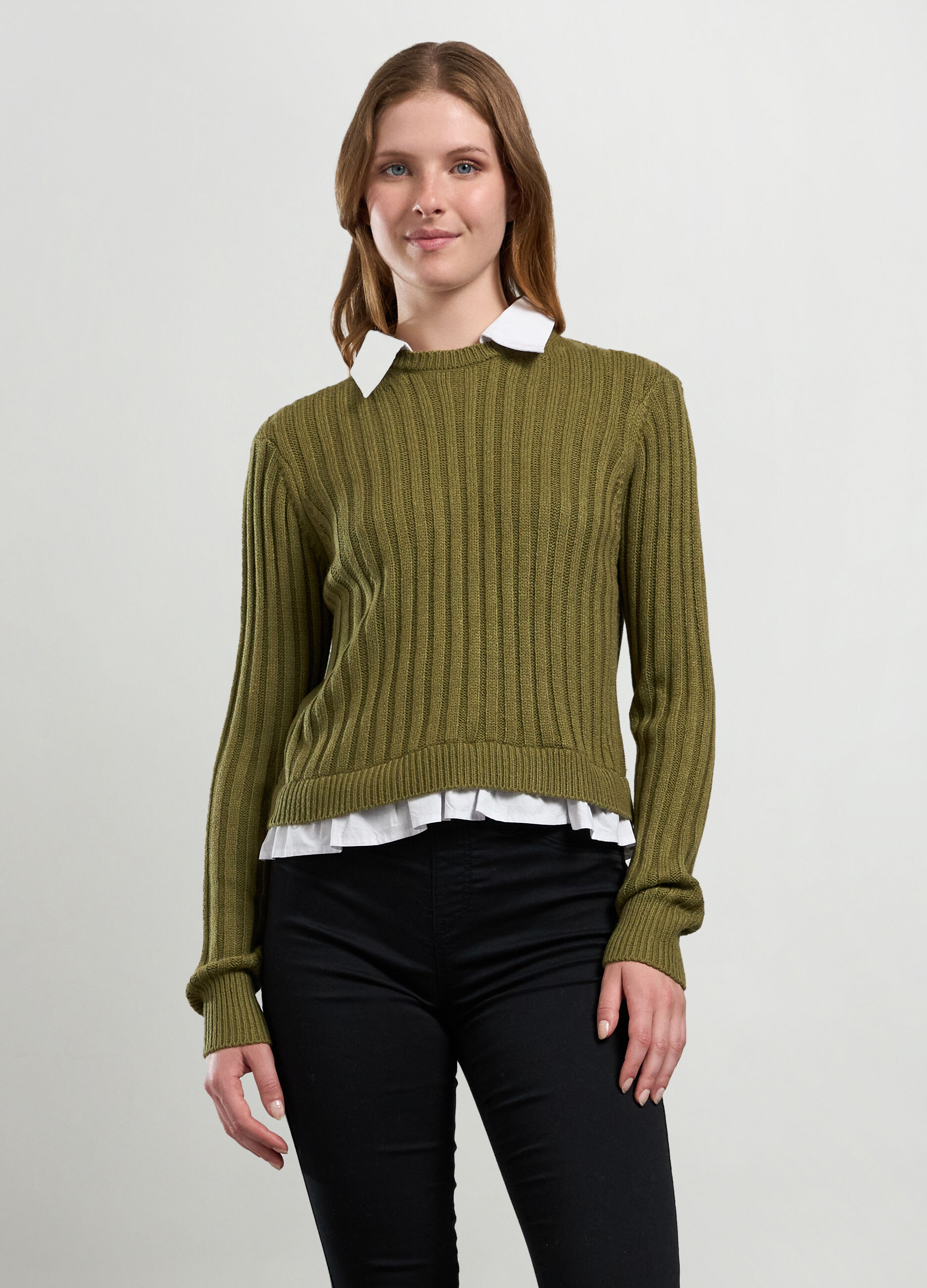 Maglia tricot con inserti donna_0