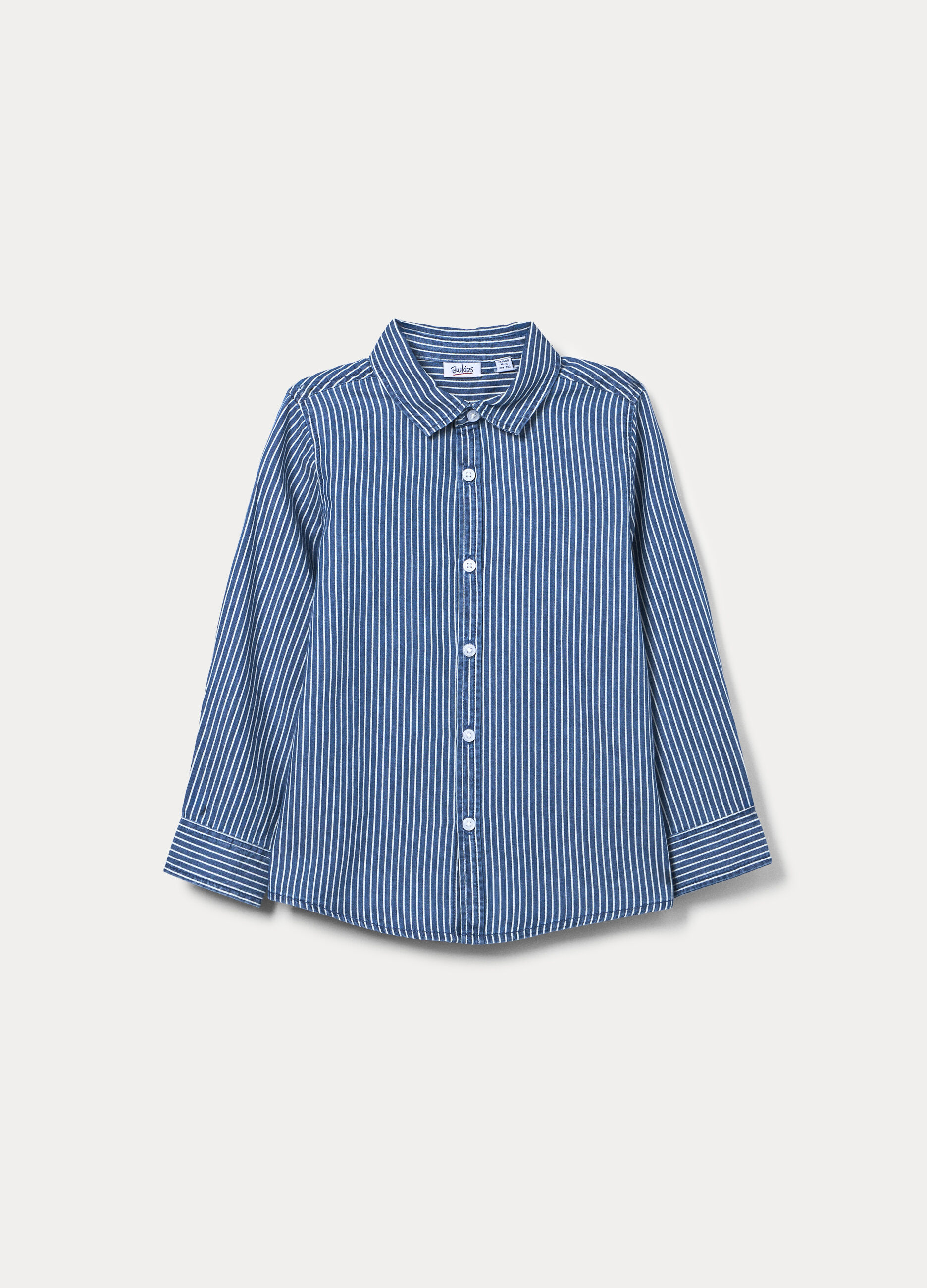 Camicia regular fit in puro cotone chambray bambino_0