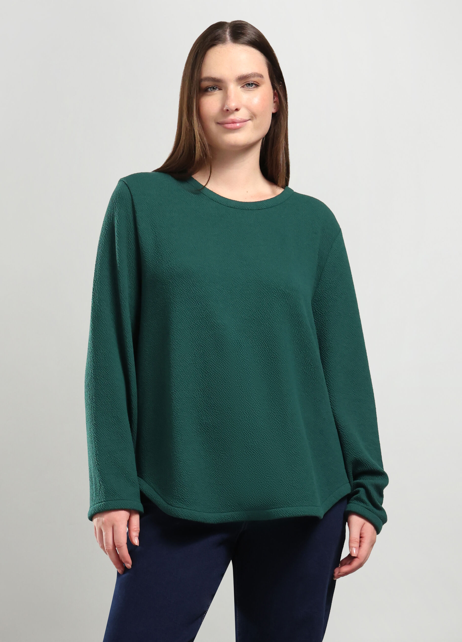 T-shirt in misto viscosa jacquard donna curvy_0