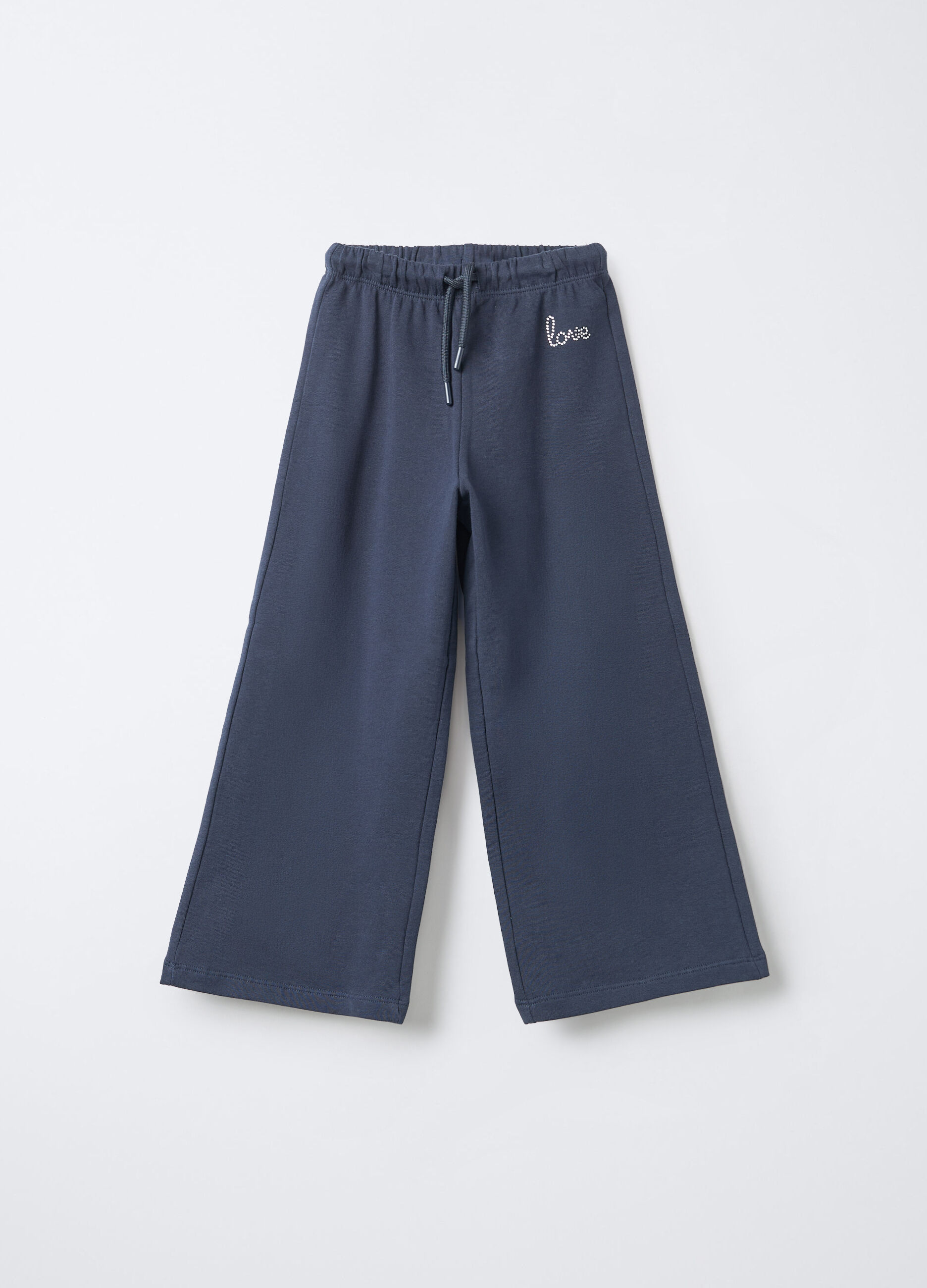 Treggings in puro cotone garzato Wide Leg bambina_0