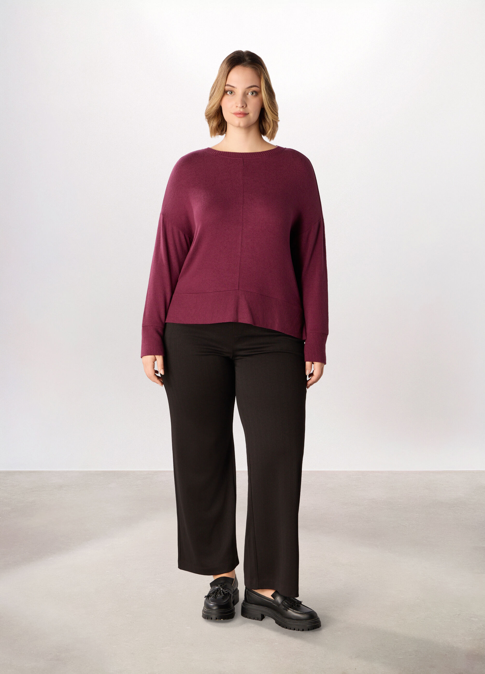 Pantaloni misto viscosa donna curvy_0