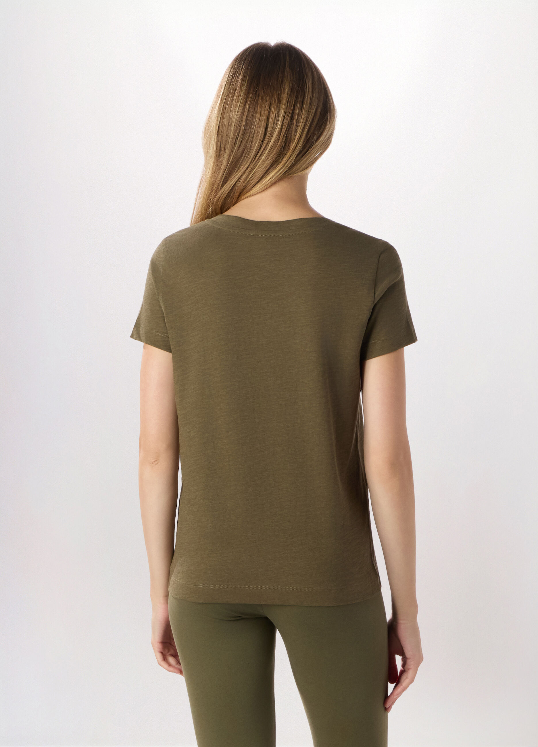 T-shirt in jersey slub di puro cotone Holistic fitness donna_1