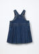 Vestito-salopette in denim misto cotone neonata_1