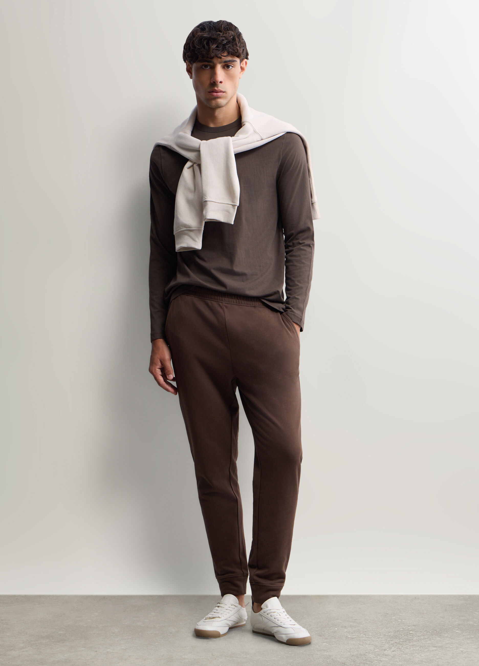 Jogger slim fit in felpa di cotone uomo