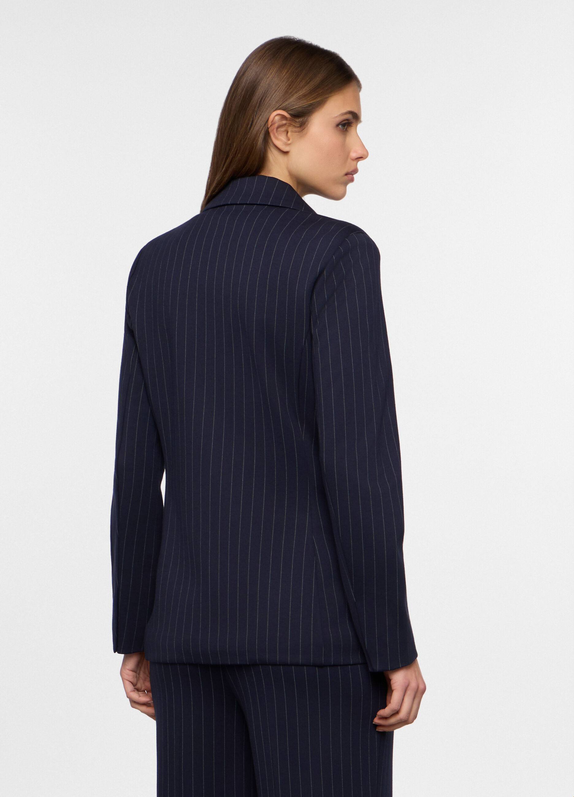 Blazer gessato misto viscosa donna_1