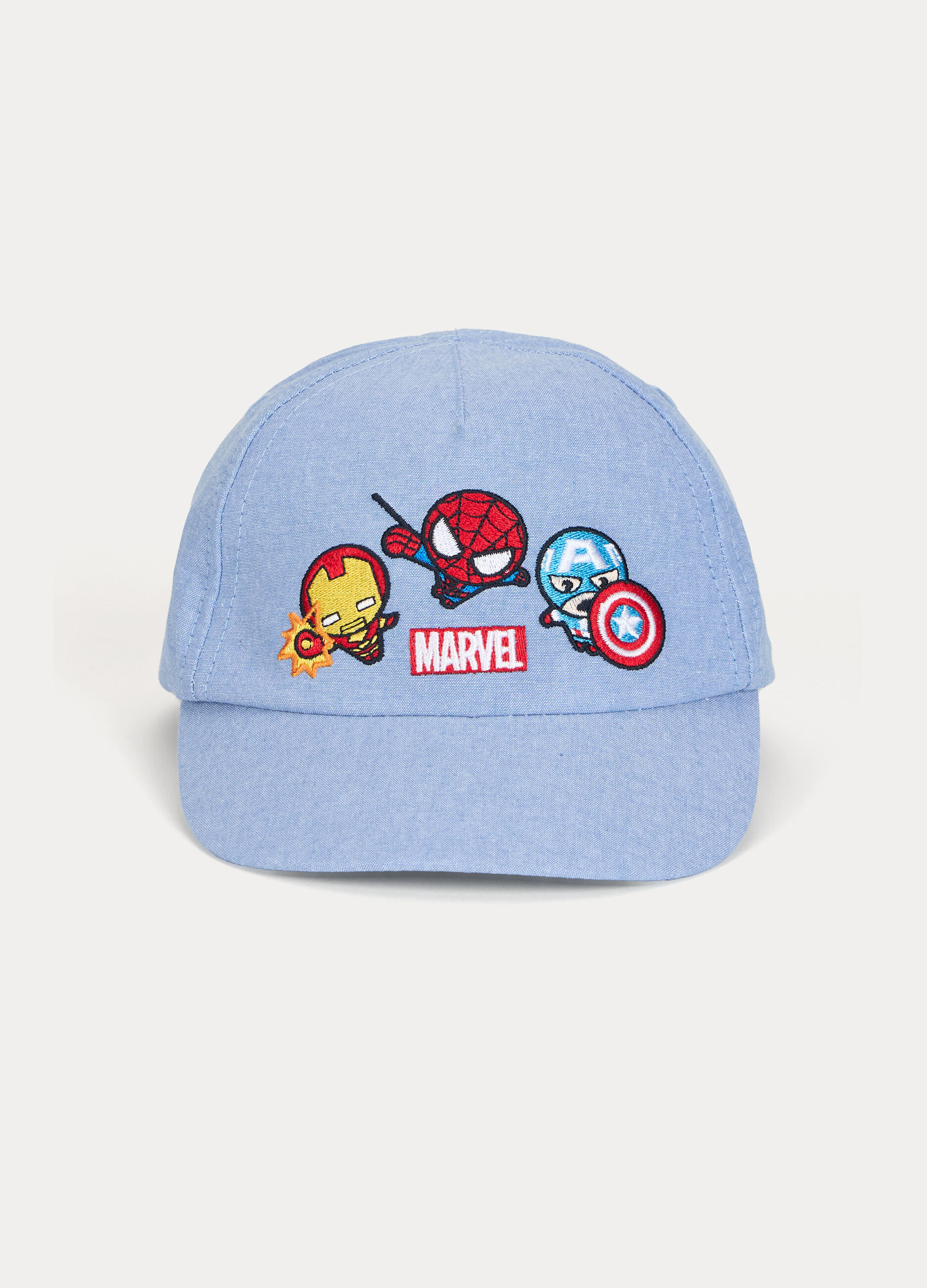 Cappello da baseball Marvel in chambray di puro cotone neonato_2