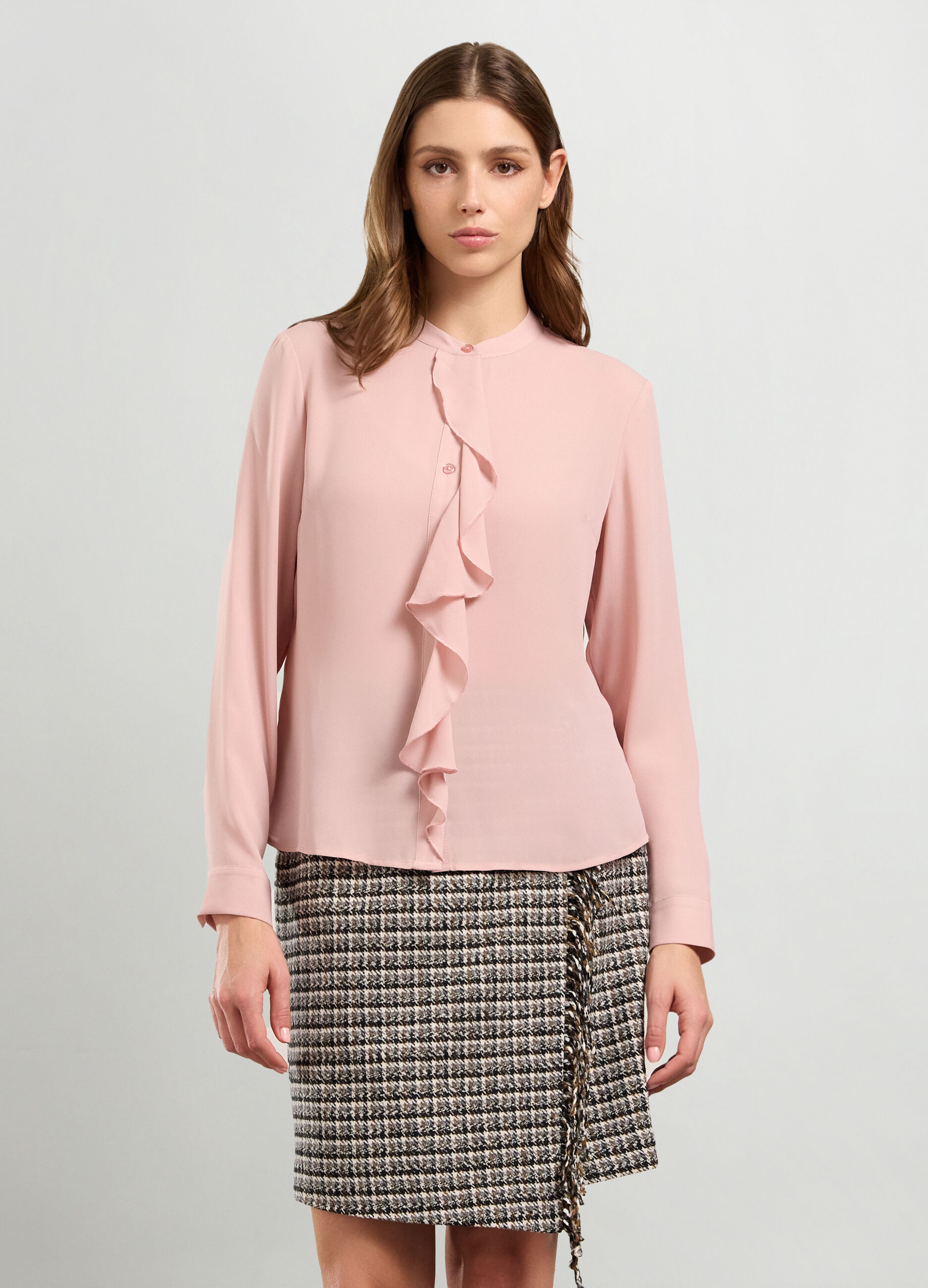 Camicia con rouches donna_0