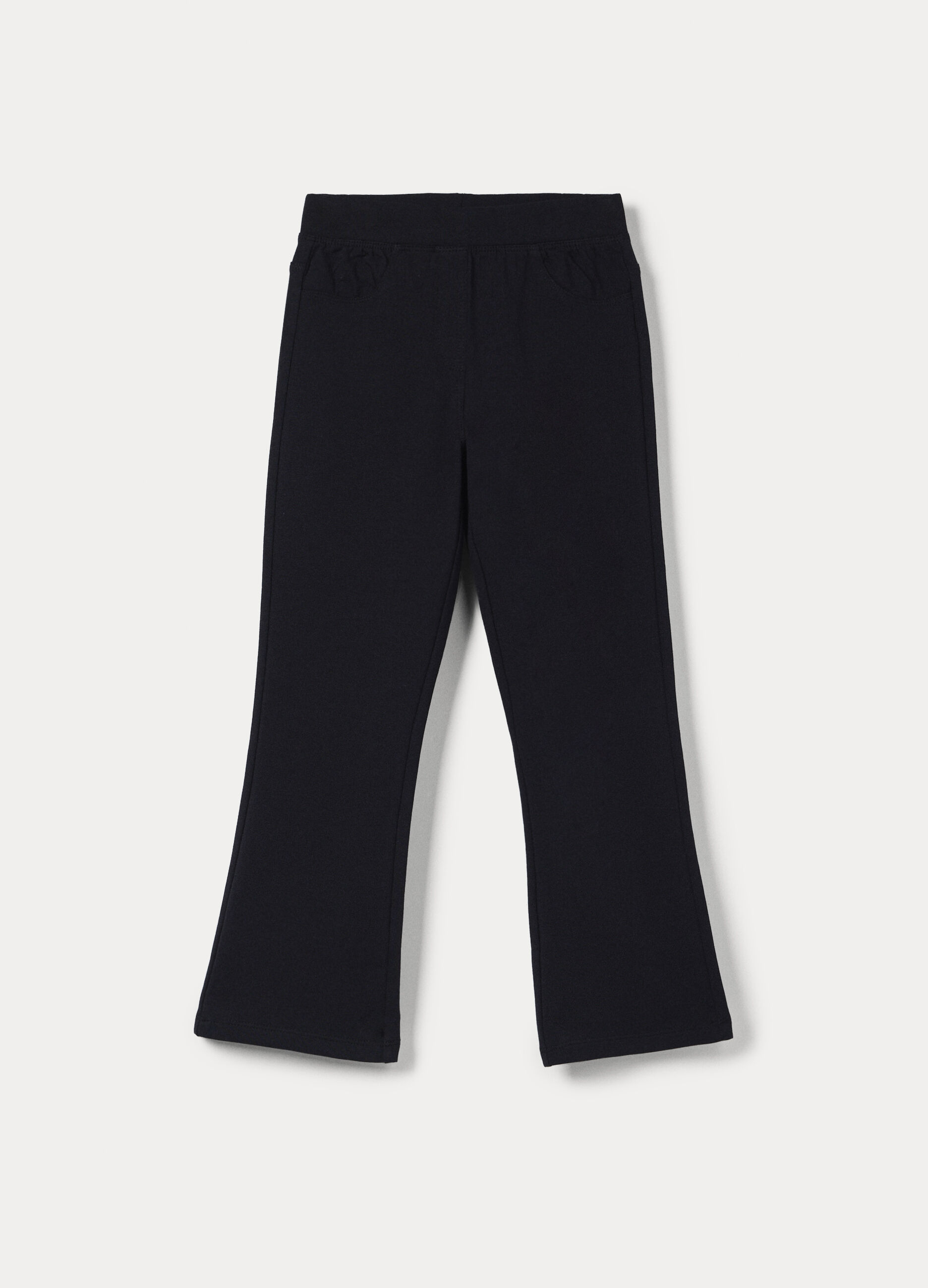 Treggings flare fit in french terry di cotone stretch bambina_0