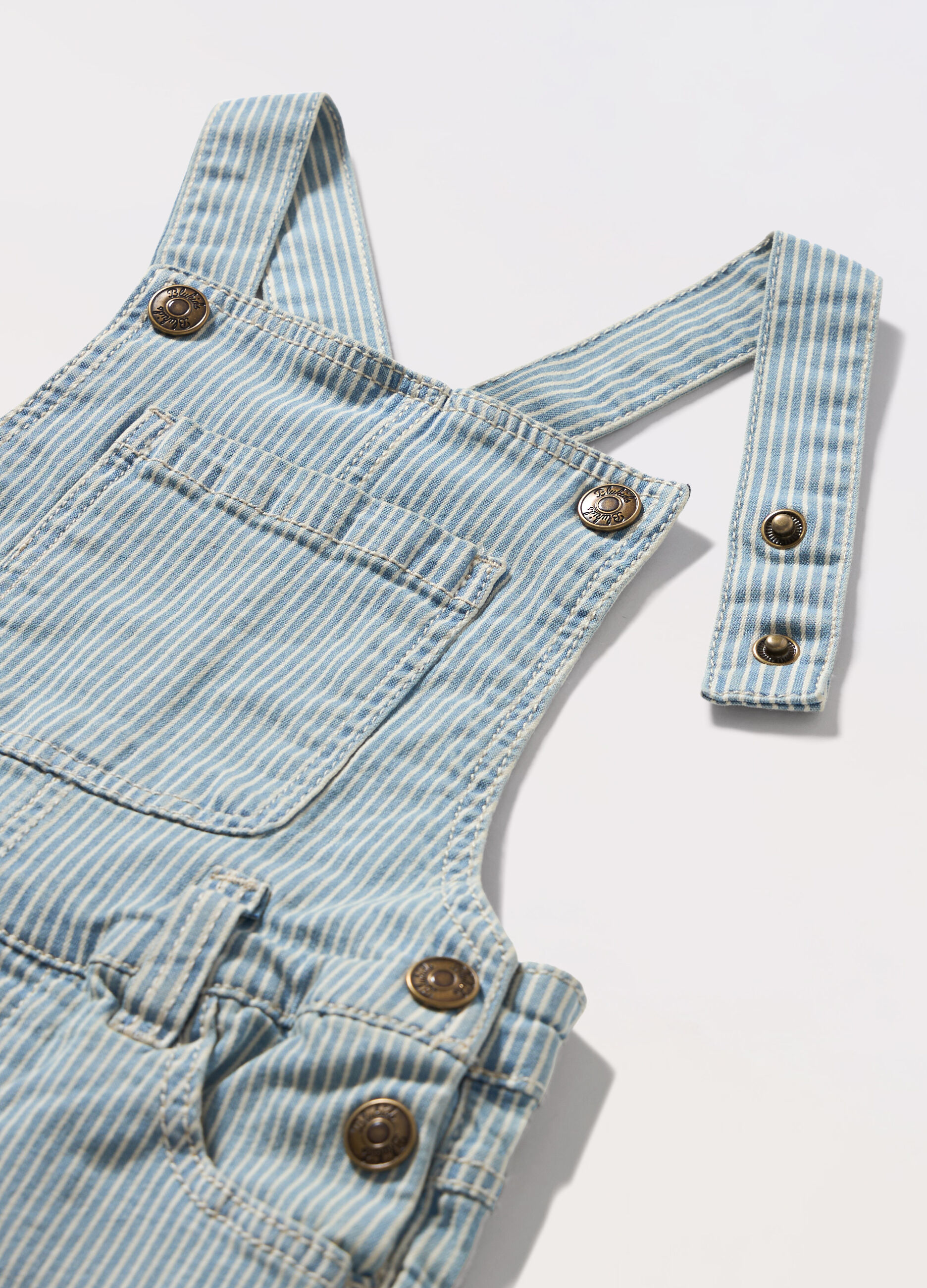 Salopette in cotone stretch a righe neonato_1