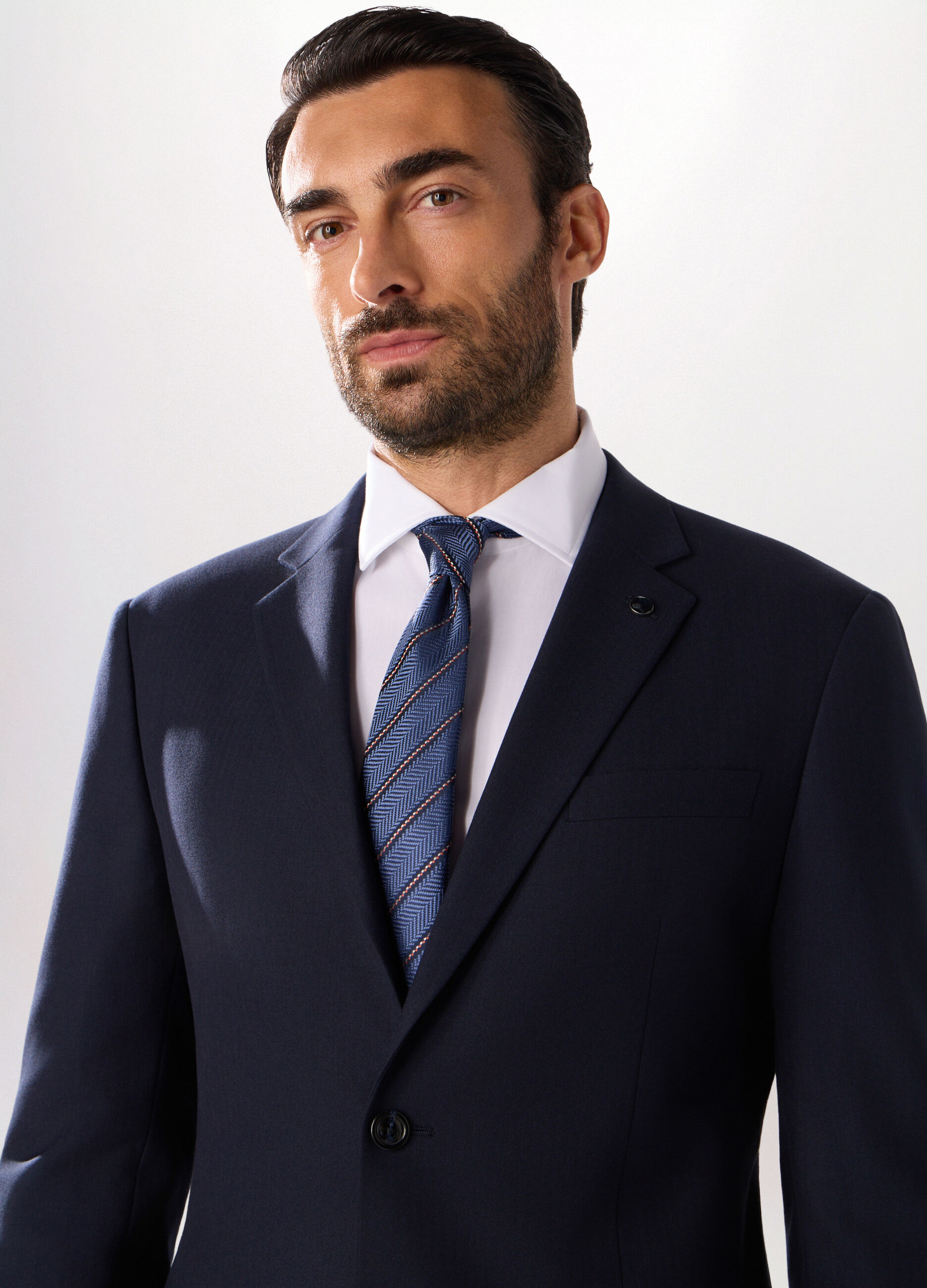 Blazer con motivo a lisca di pesce uomo_2