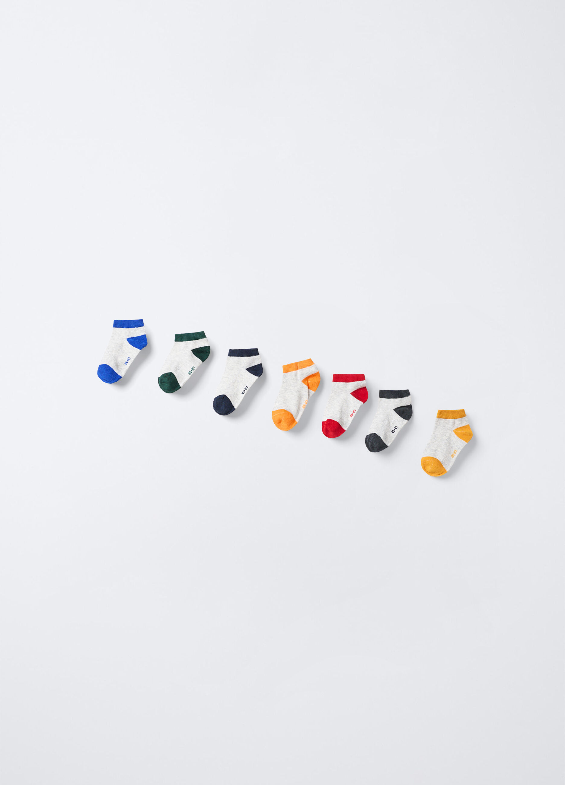 Pack 7 calze extra corte misto cotone stretch bambino