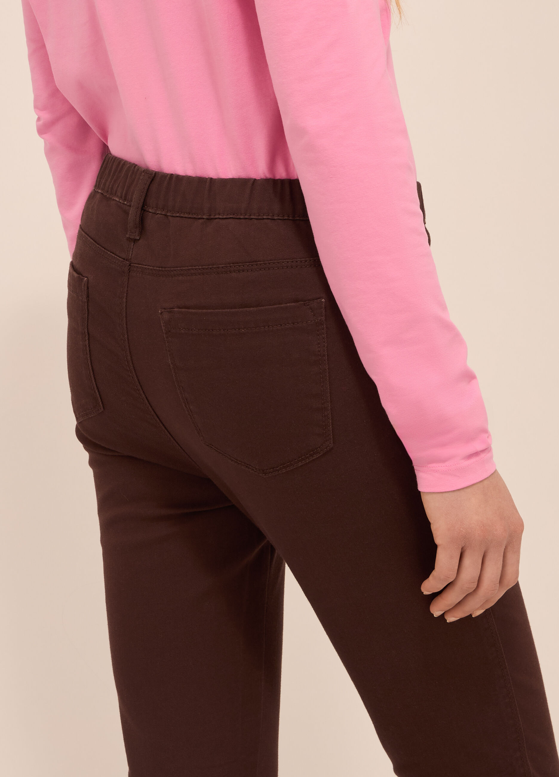 Jeggings in twill di misto cotone donna_2