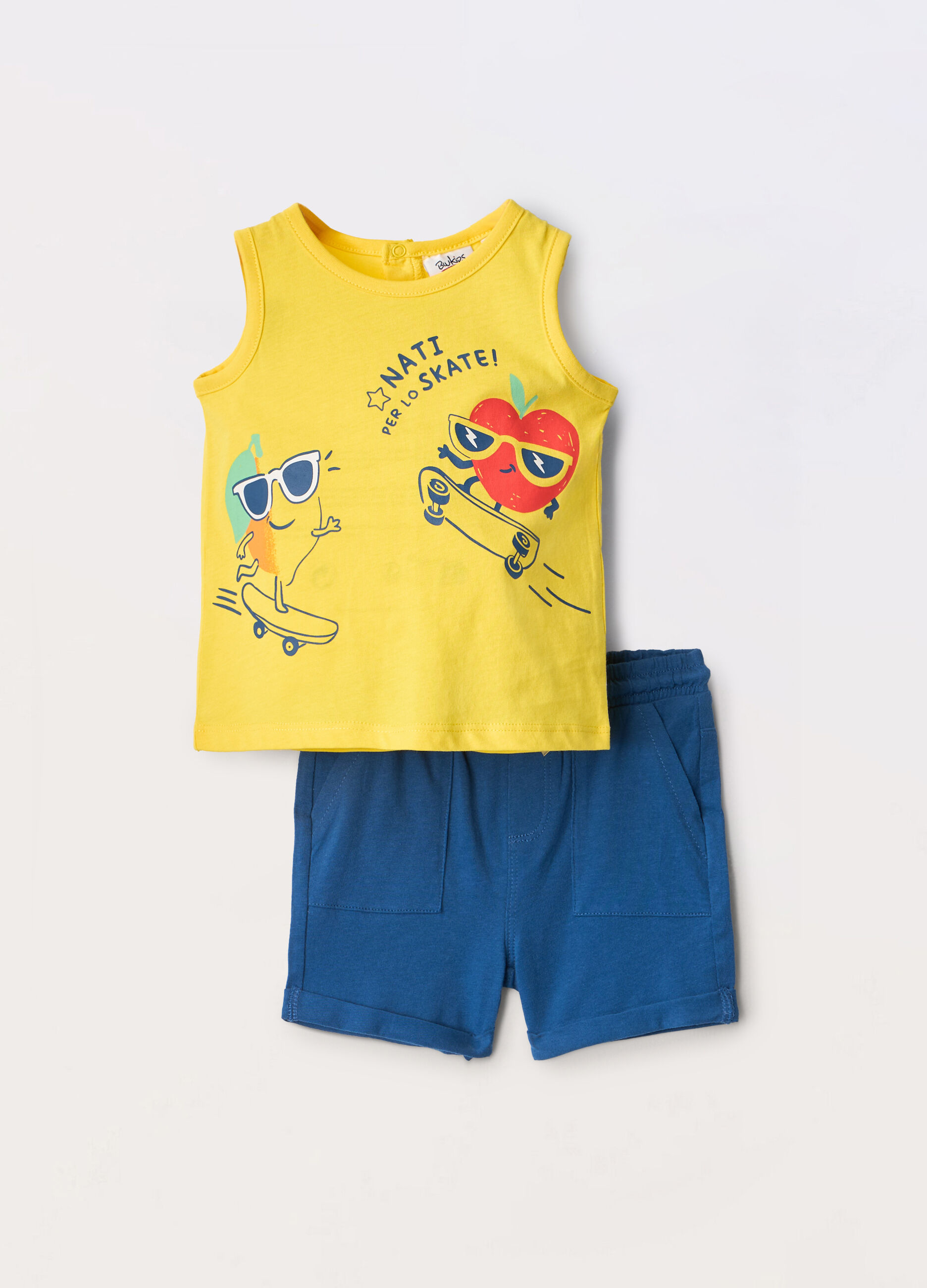 Jogging set in jersey di puro cotone neonato_0