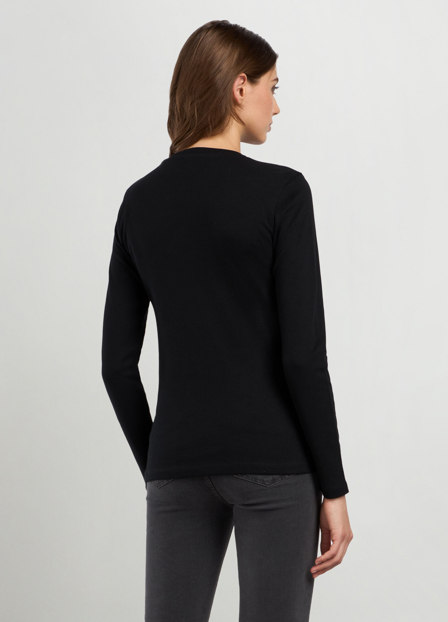 T-shirt in interlock di puro cotone donna_1
