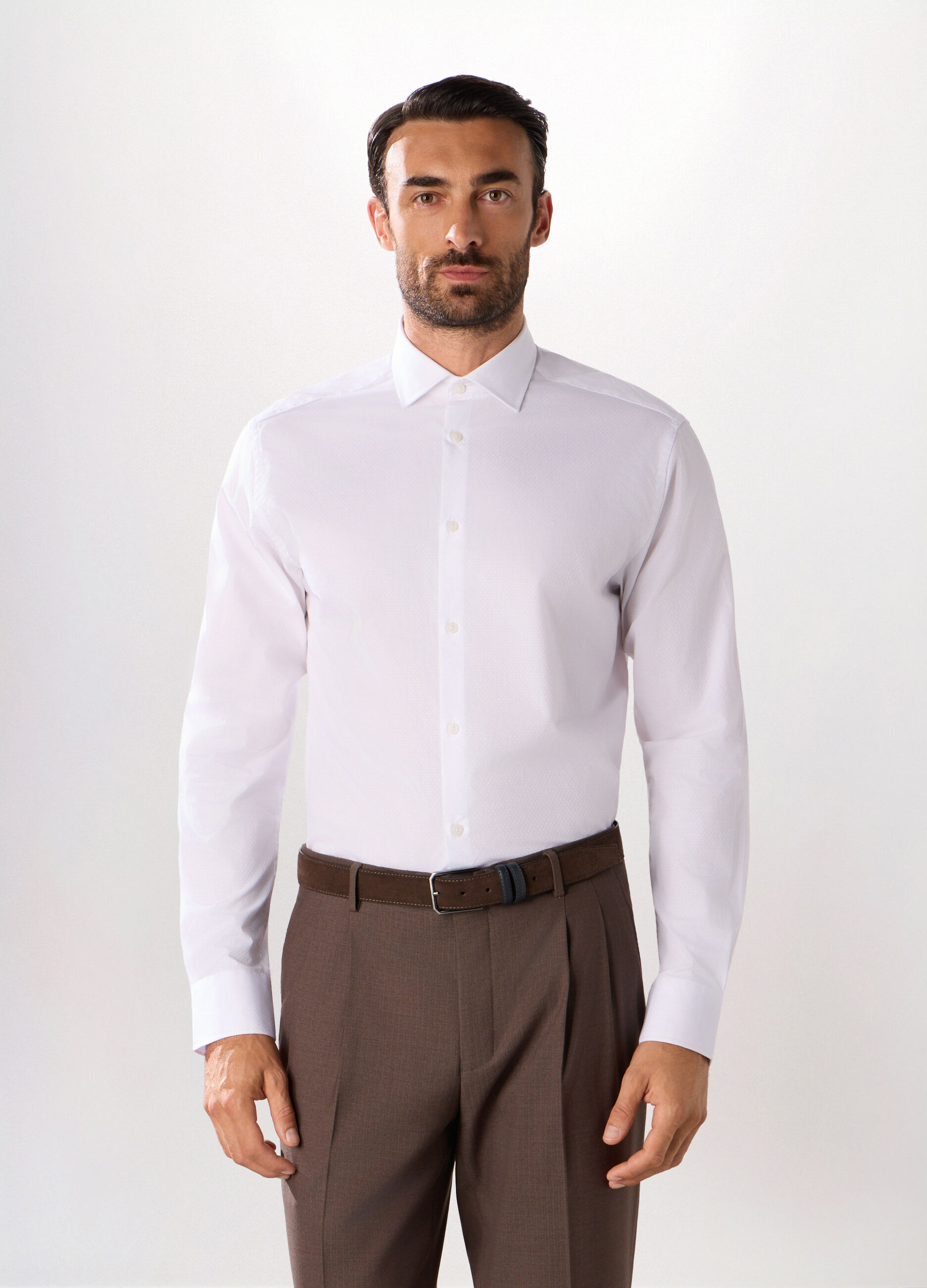 Camicia regular fit in puro cotone uomo_0