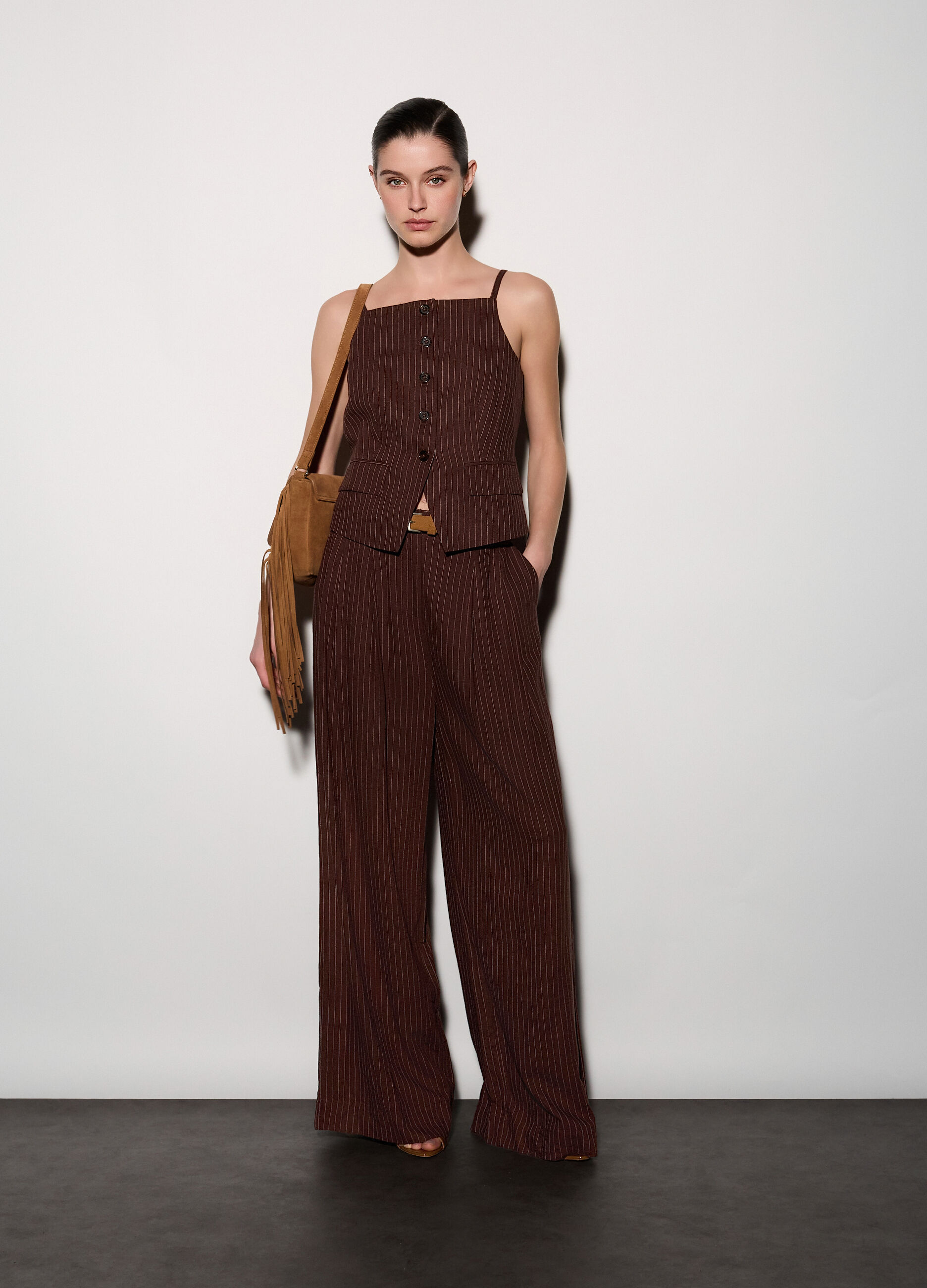 Pantaloni misto lino donna_0