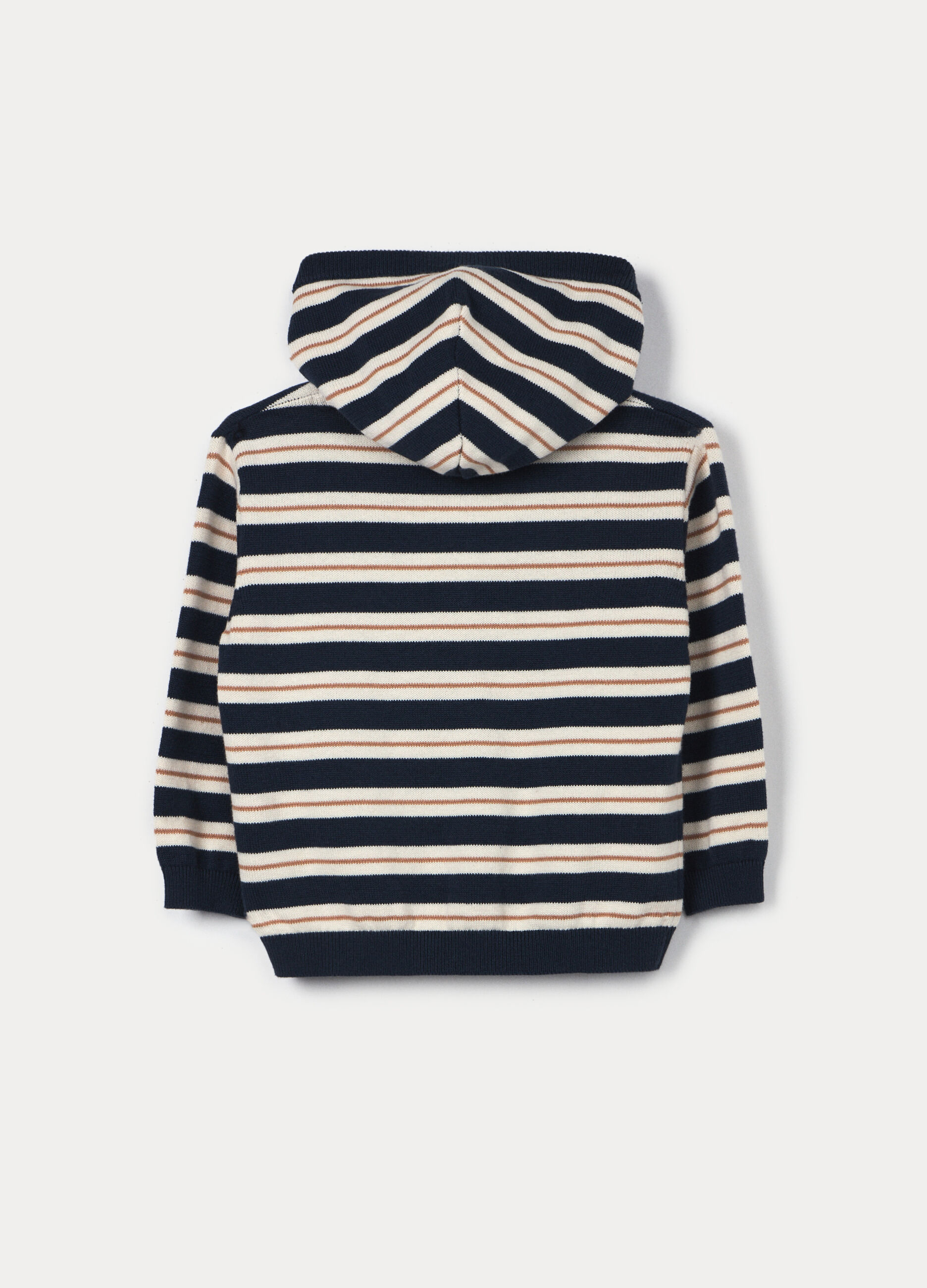 Cardigan in puro cotone con cappuccio bimbo_1