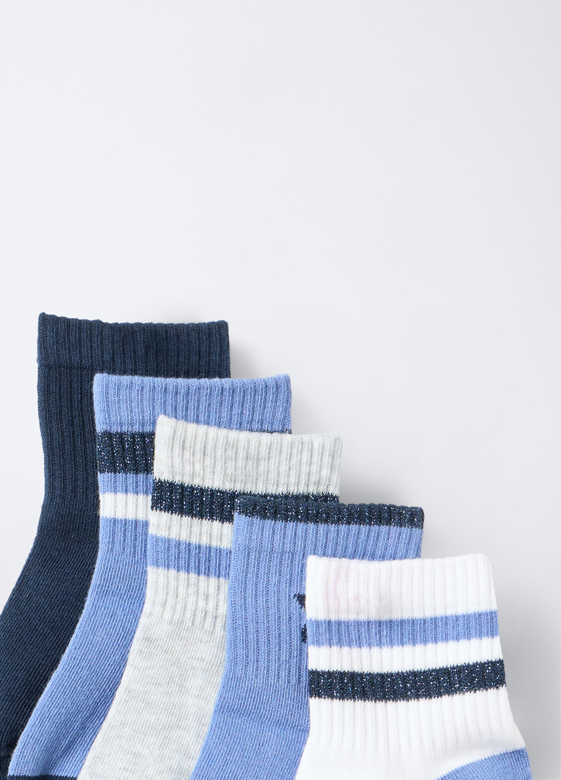 Pack 5 calze corte misto cotone stretch bambina_2