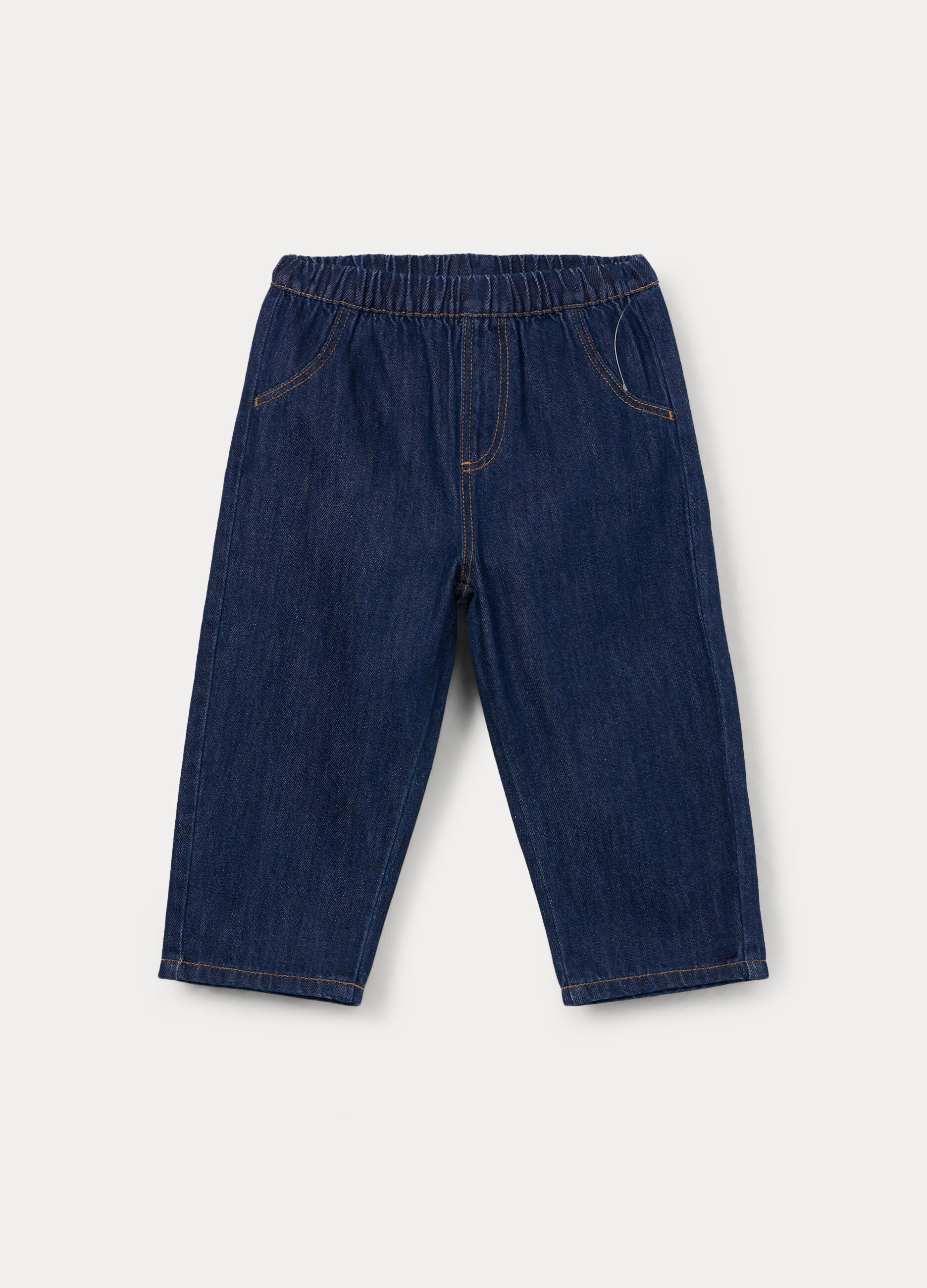 Pantaloni in denim misto cotone bimbo_0