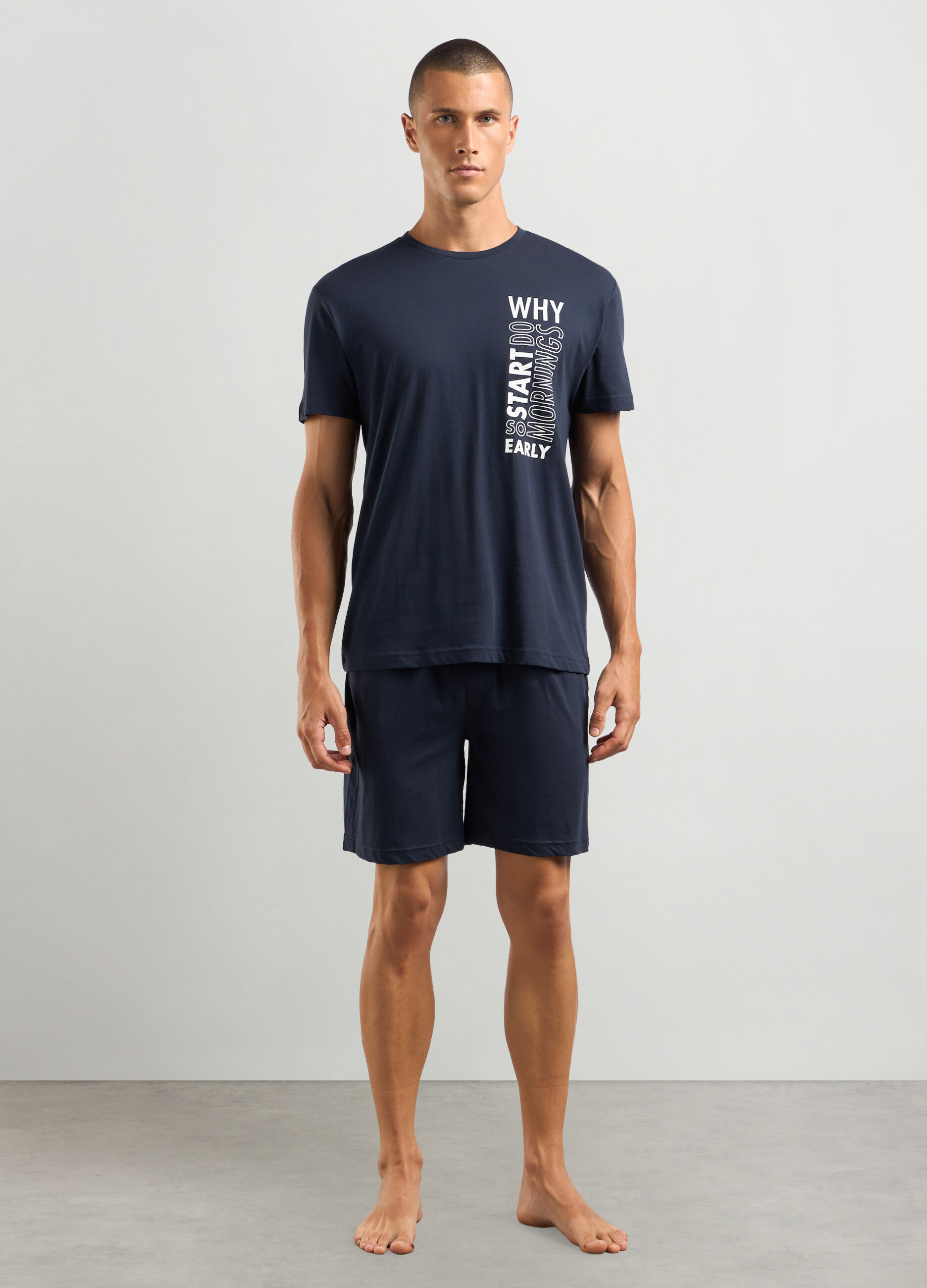 Set pigiama corto in puro cotone uomo_0