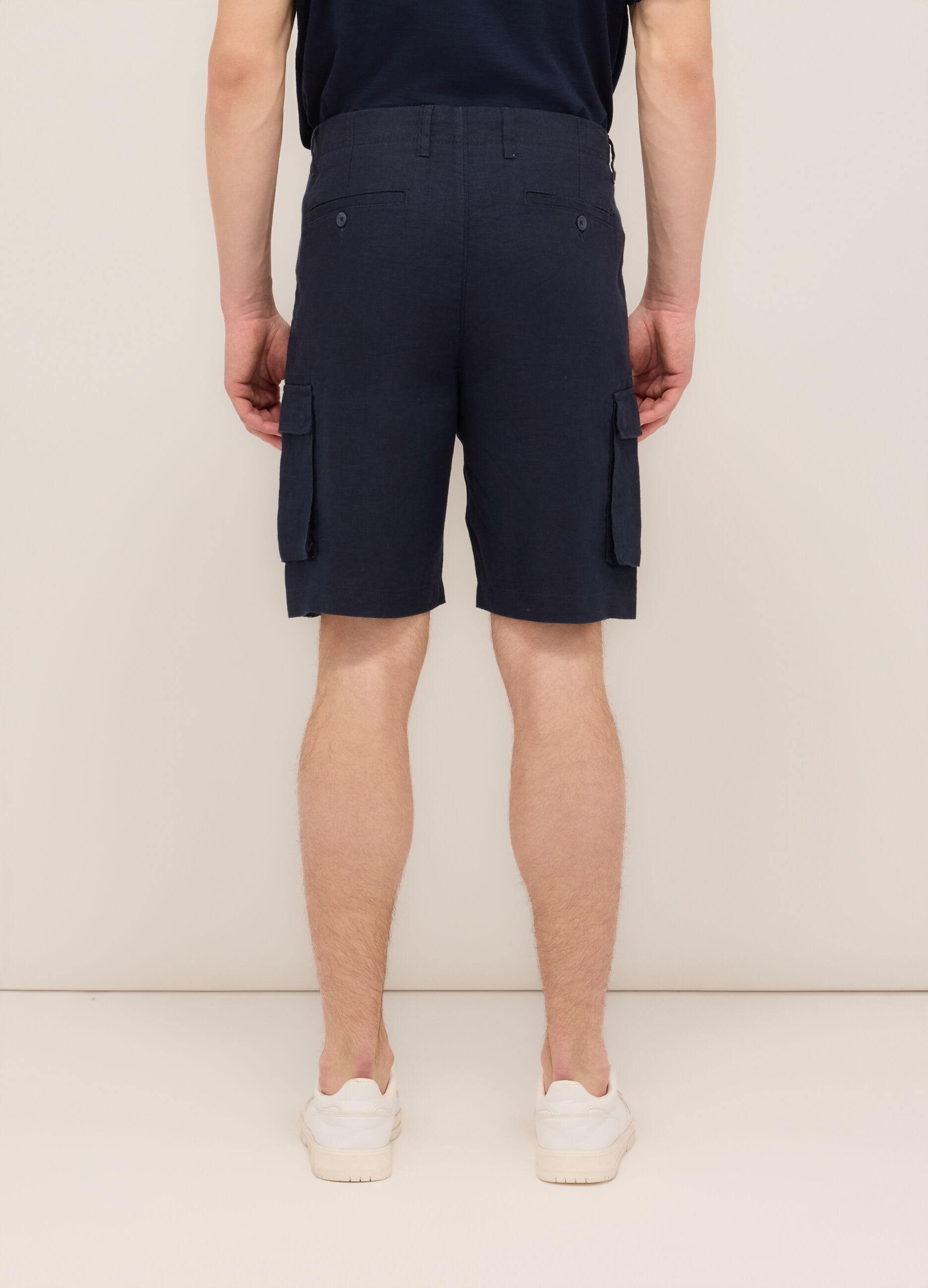 Bermuda cargo regular fit in lino uomo_1