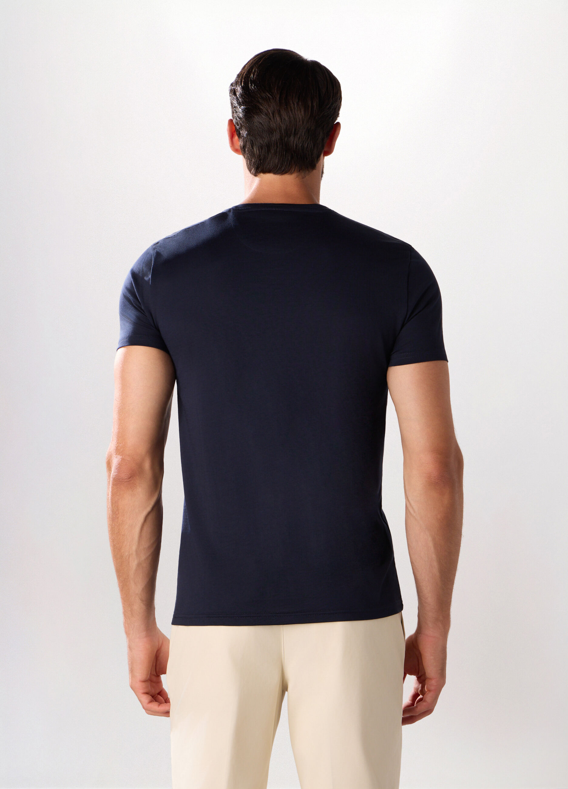 T-shirt slim fit in jersey di cotone uomo_1