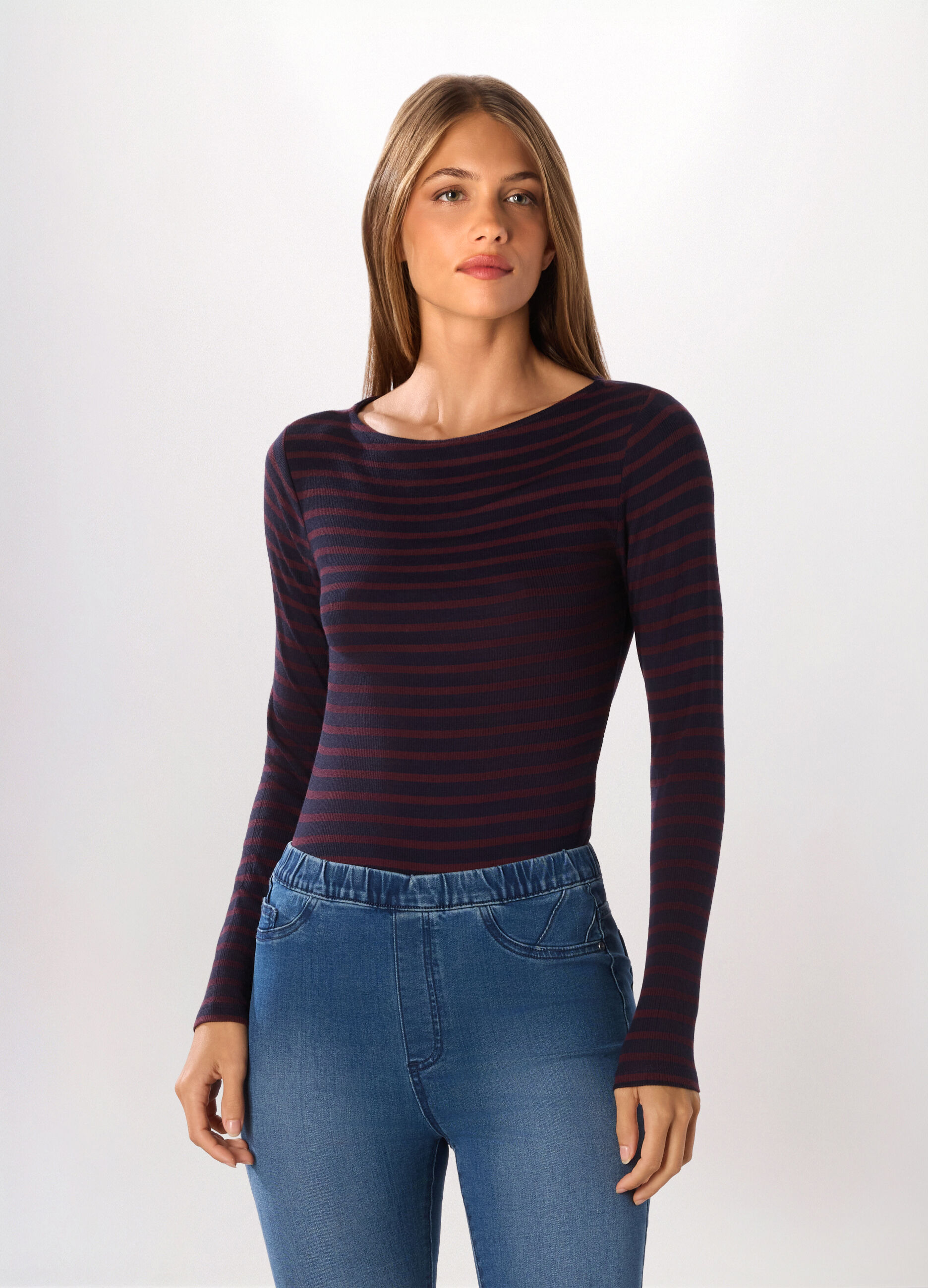 Body in costina di viscosa stretch donna_0